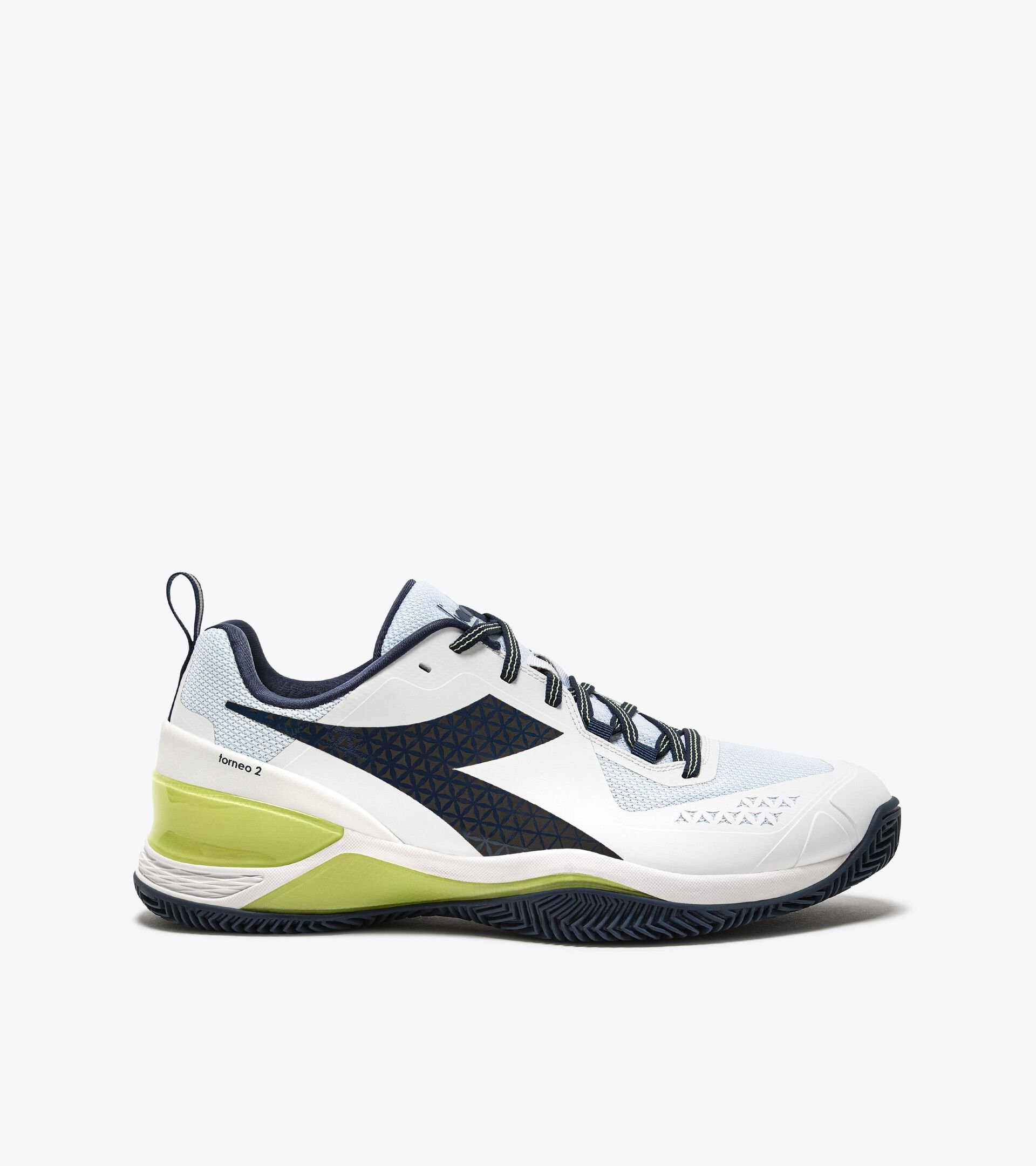 Chaussures de tennis pour terrains en terre battue - Homme  BLUSHIELD TORNEO 2 CLAY WHITE/PAGEANT BLUE - Diadora