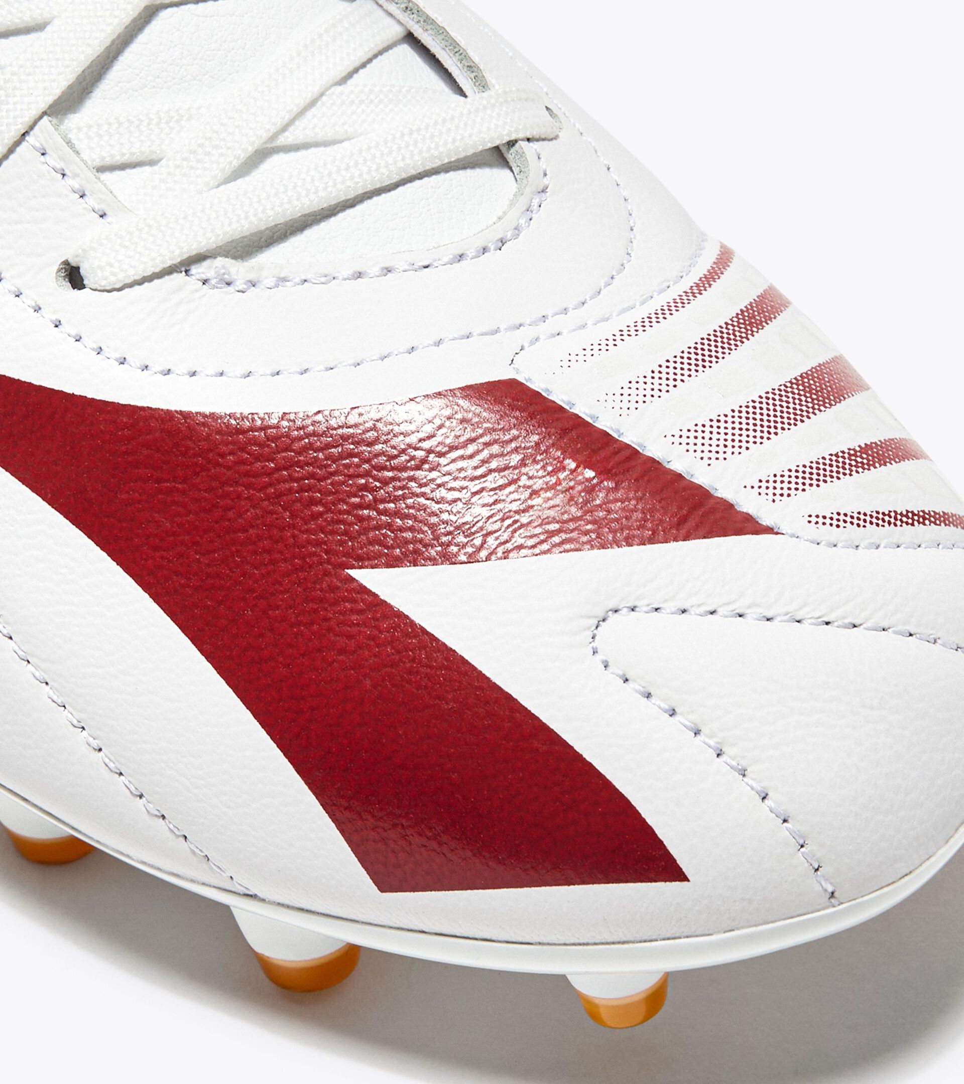 Leather calcio boots for firm grounds - Women’s MAXIMUS ELITE LT W SLP12 WHITE/CHILI PEPPER/RUSSET ORANGE - Diadora