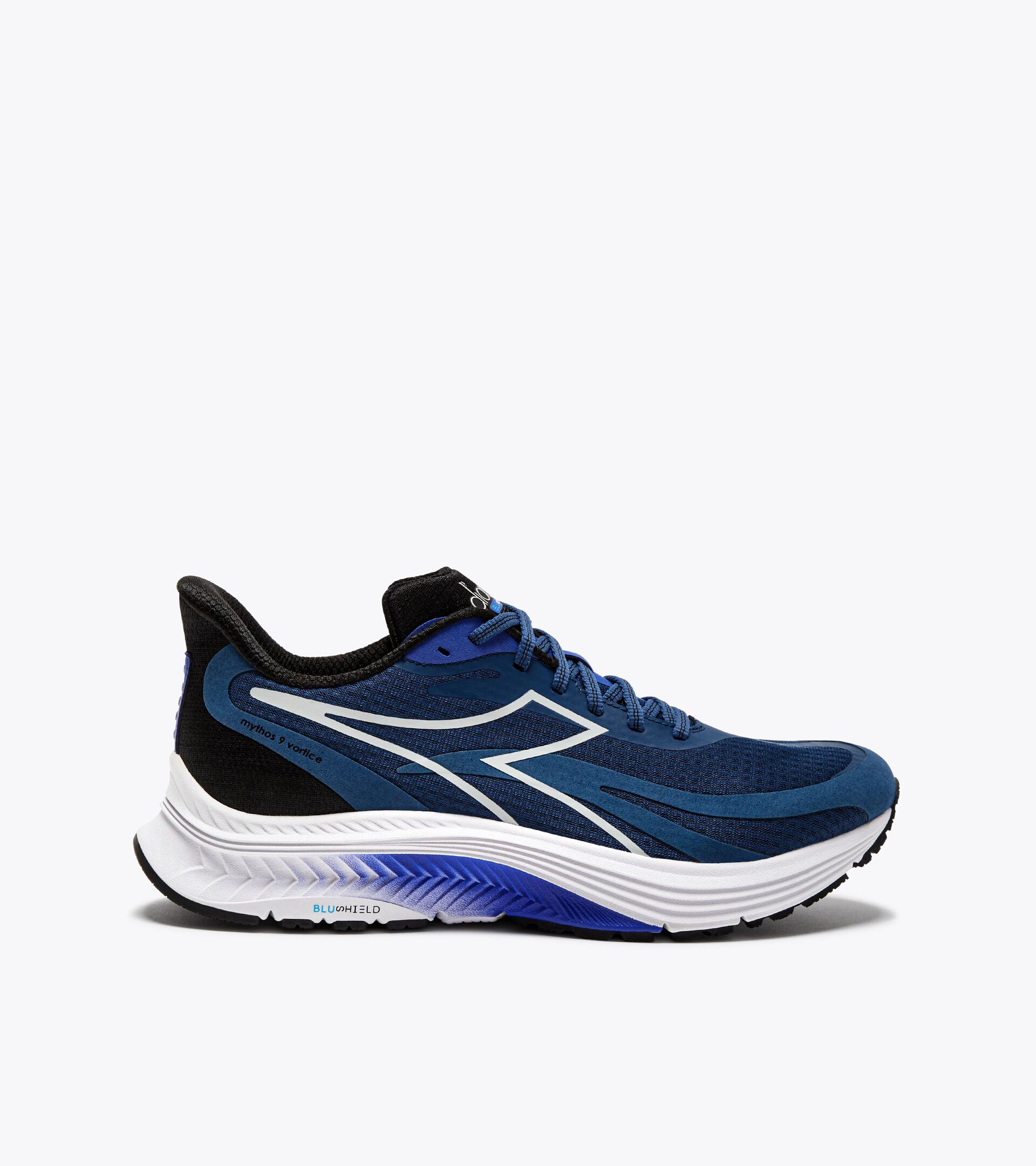 Zapatillas de running - Amortiguación y protección - Hombre
 MYTHOS BLUSHIELD 9 VORTICE BLUE OPAL/BLACK - Diadora