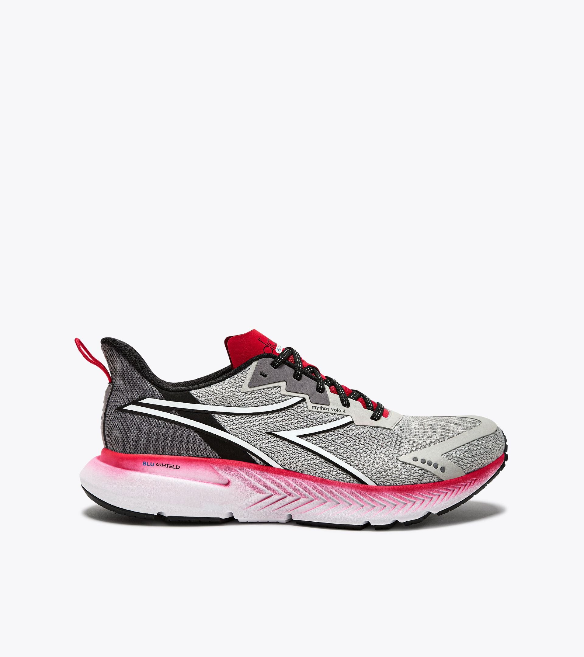 Running shoe - Stability and lightness - Men’s MYTHOS BLUSHIELD VOLO 4 SILVER DD/STEEL GRAY/WHITE - Diadora