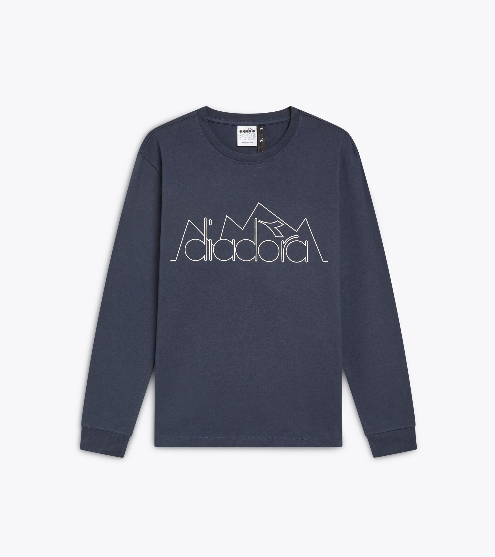 Sporty long-sleeved t-shirt - Gender Neutral T-SHIRT LS ROUTE BLUE DENIM - Diadora