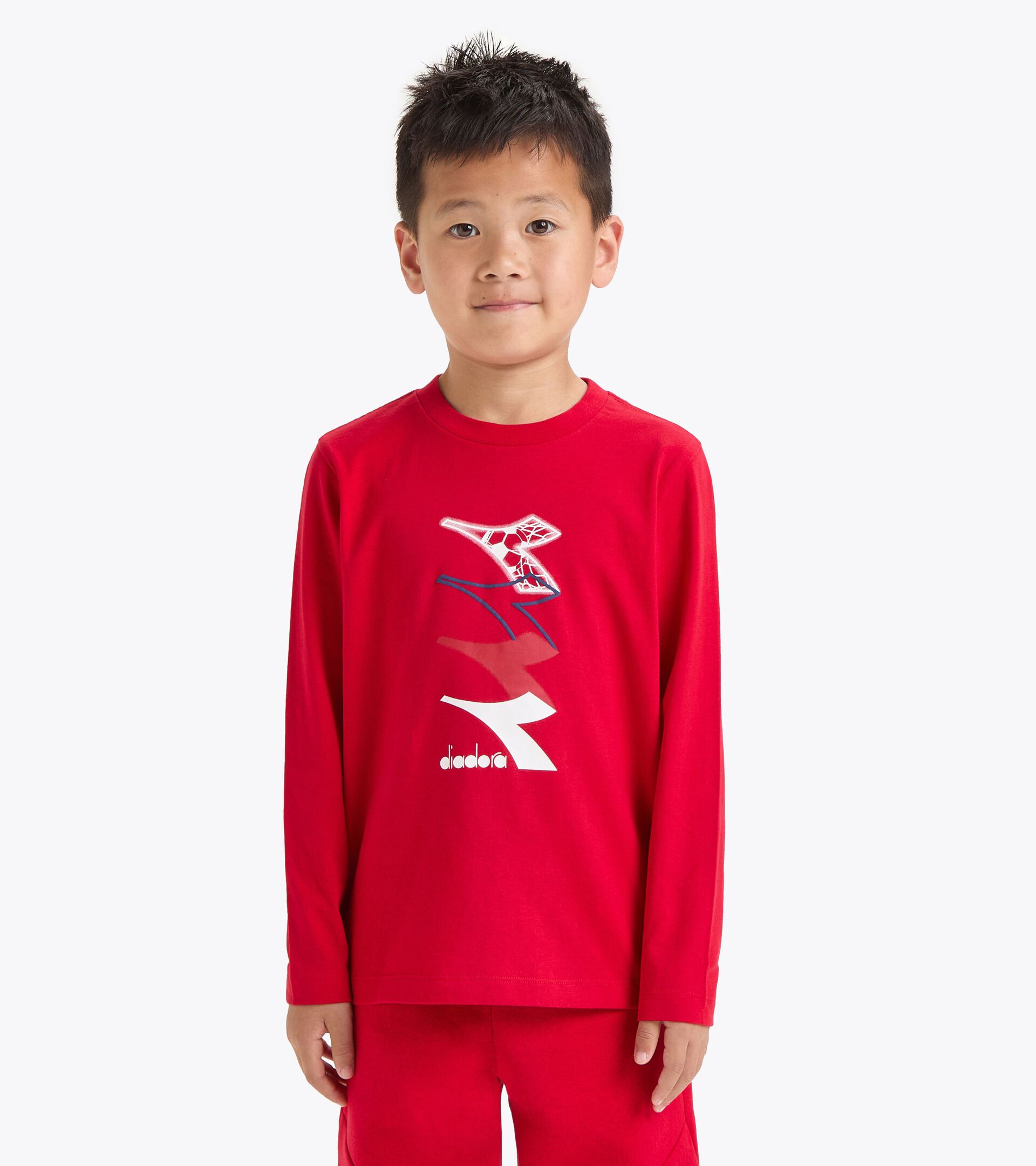 T-Shirt mit langen Ärmeln und Print - Comfort Fit - Kinder
 JB. T-SHIRT LS LOGO ROT SALSA - Diadora