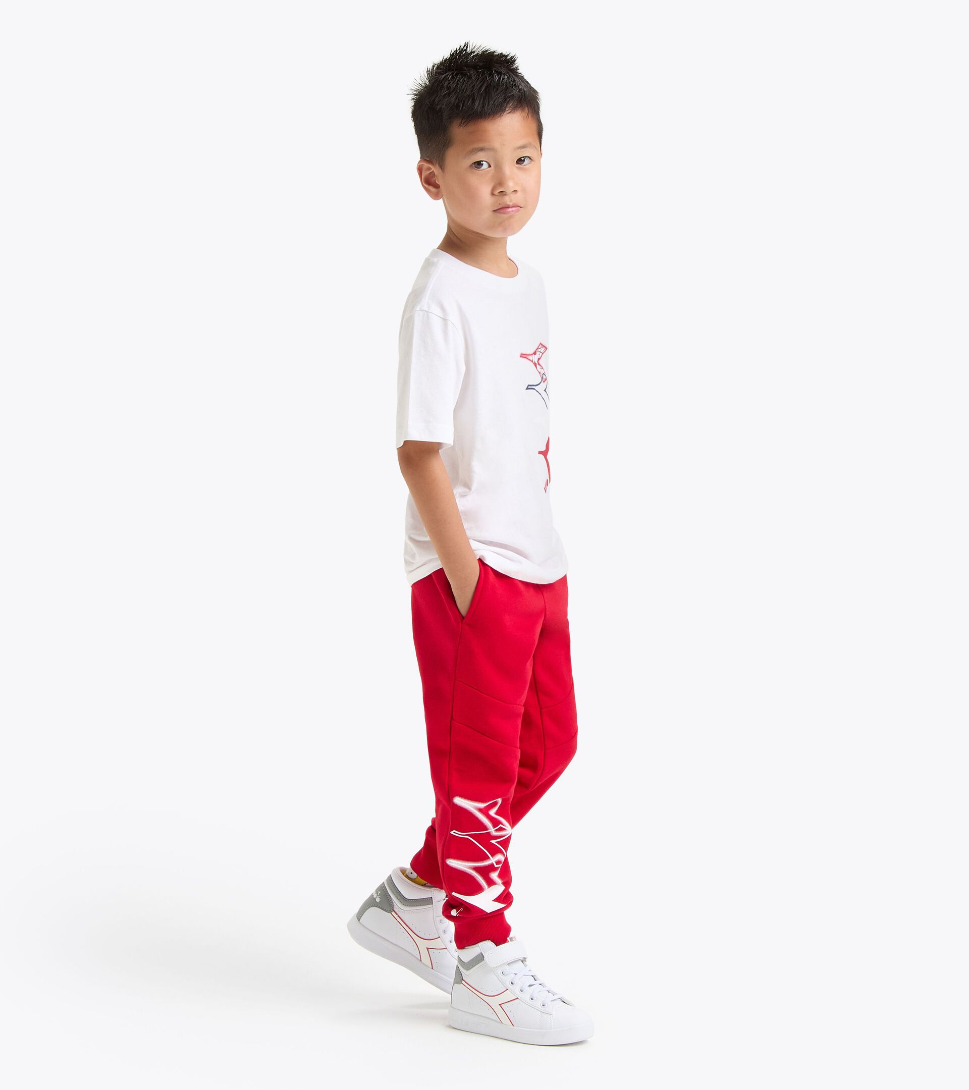 Pantalon de sport - Coupe confort - Ado garçon
 JB. JOGGER PANT LOGO ROUGE SALSA - Diadora