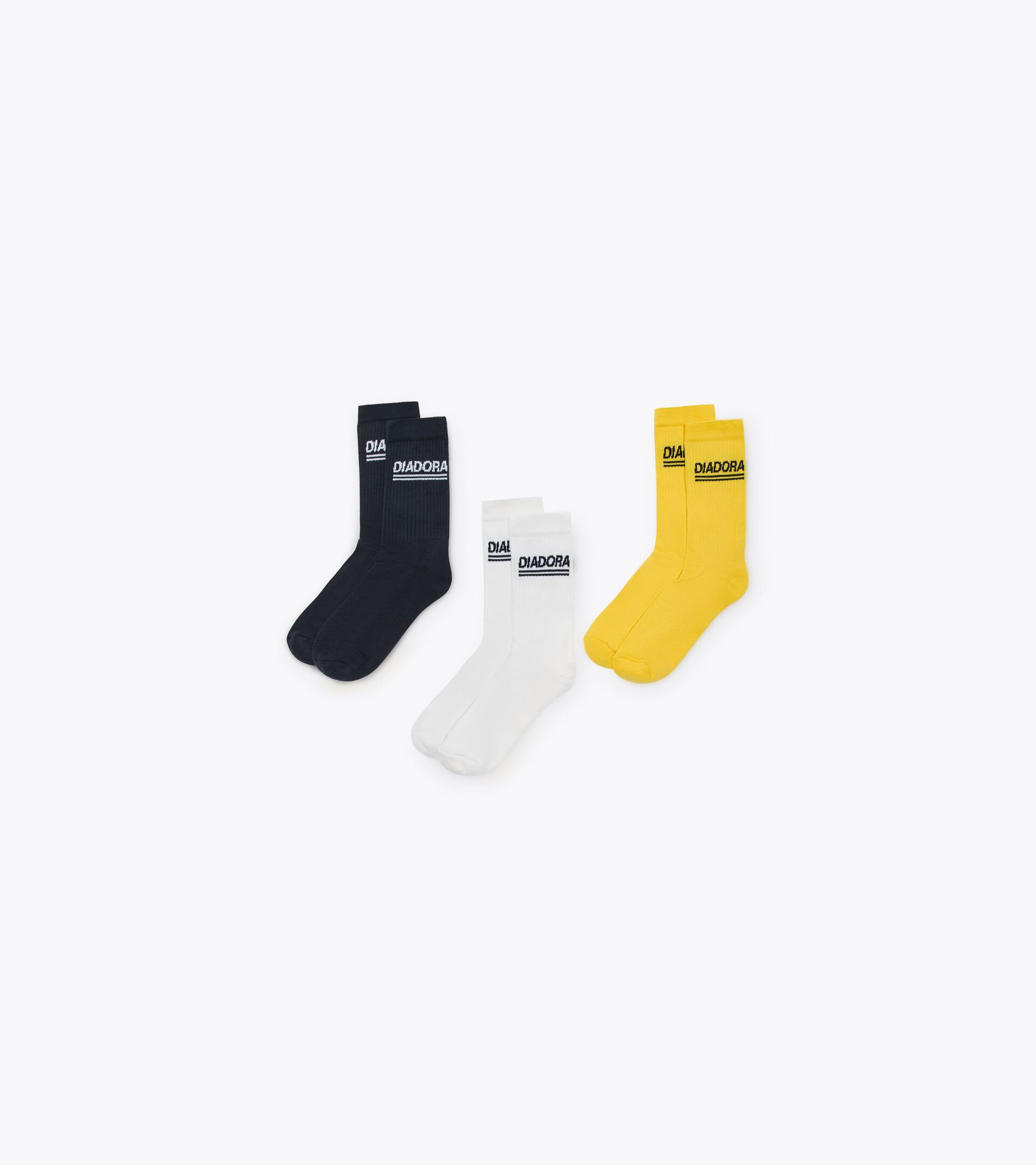 Set di calzini - Made in Italy SOCKS 3PACK LEGACY BIANCO ALYSSUM/BLU PROFONDO/GIALLO ALTA - Diadora