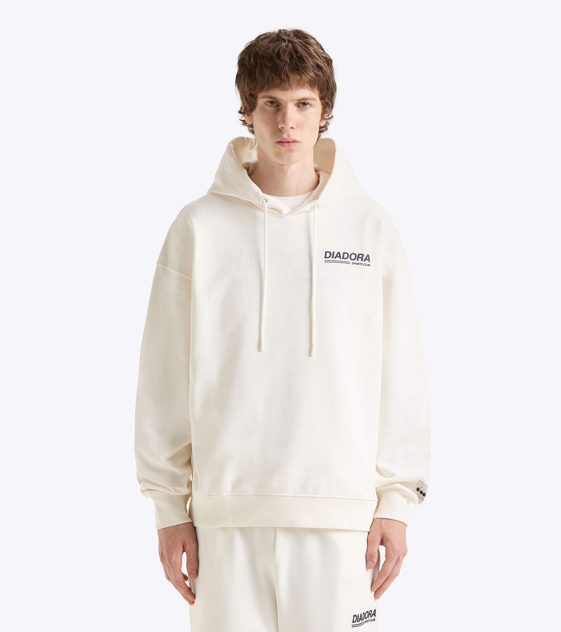 Legacy hoodie with a comfort fit - Made in Italy - Gender Neutral
 HOODIE LEGACY WHITE ALYSSUM - Diadora