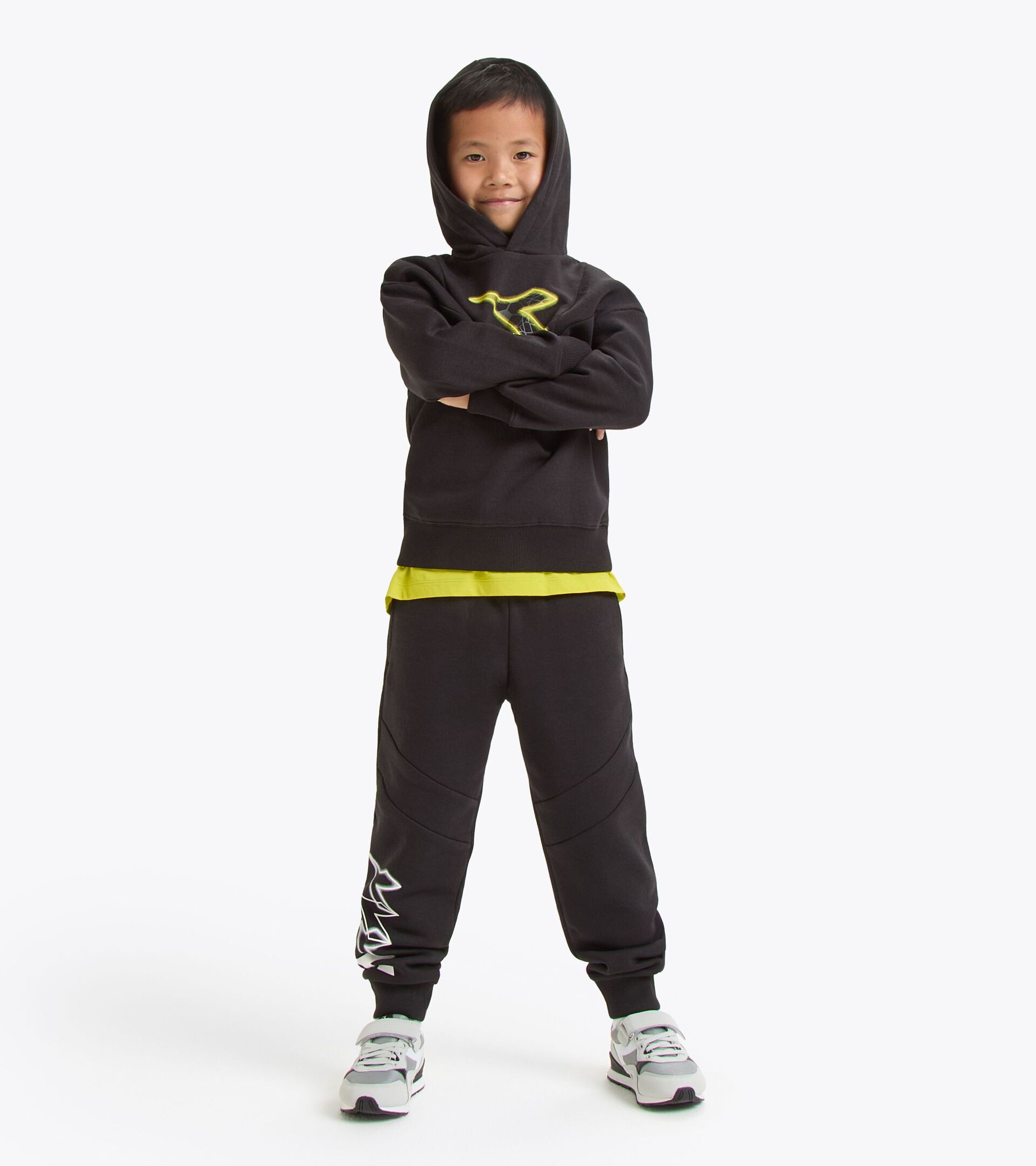 Sudadera con capucha - Corte cómodo - Niños/Adolescentes
 JB. HOODIE LOGO NEGRO - Diadora