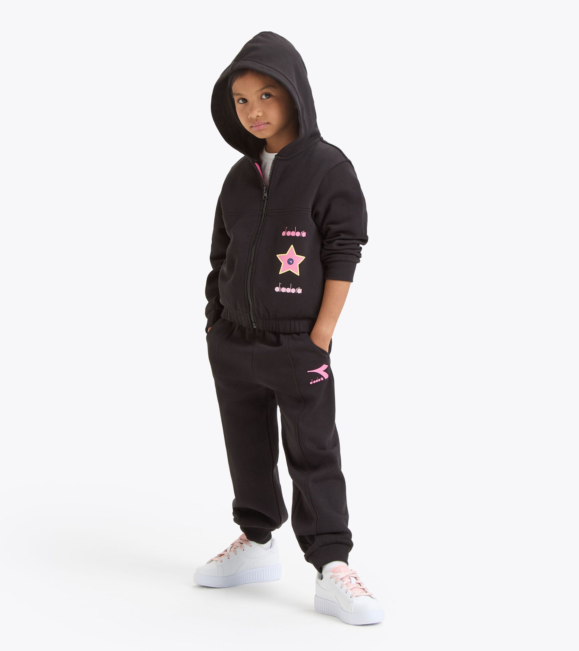 Conjunto de chándal - Niña/Adolescente
 JG. TRACKSUIT HD FZ LOGO NEGRO - Diadora