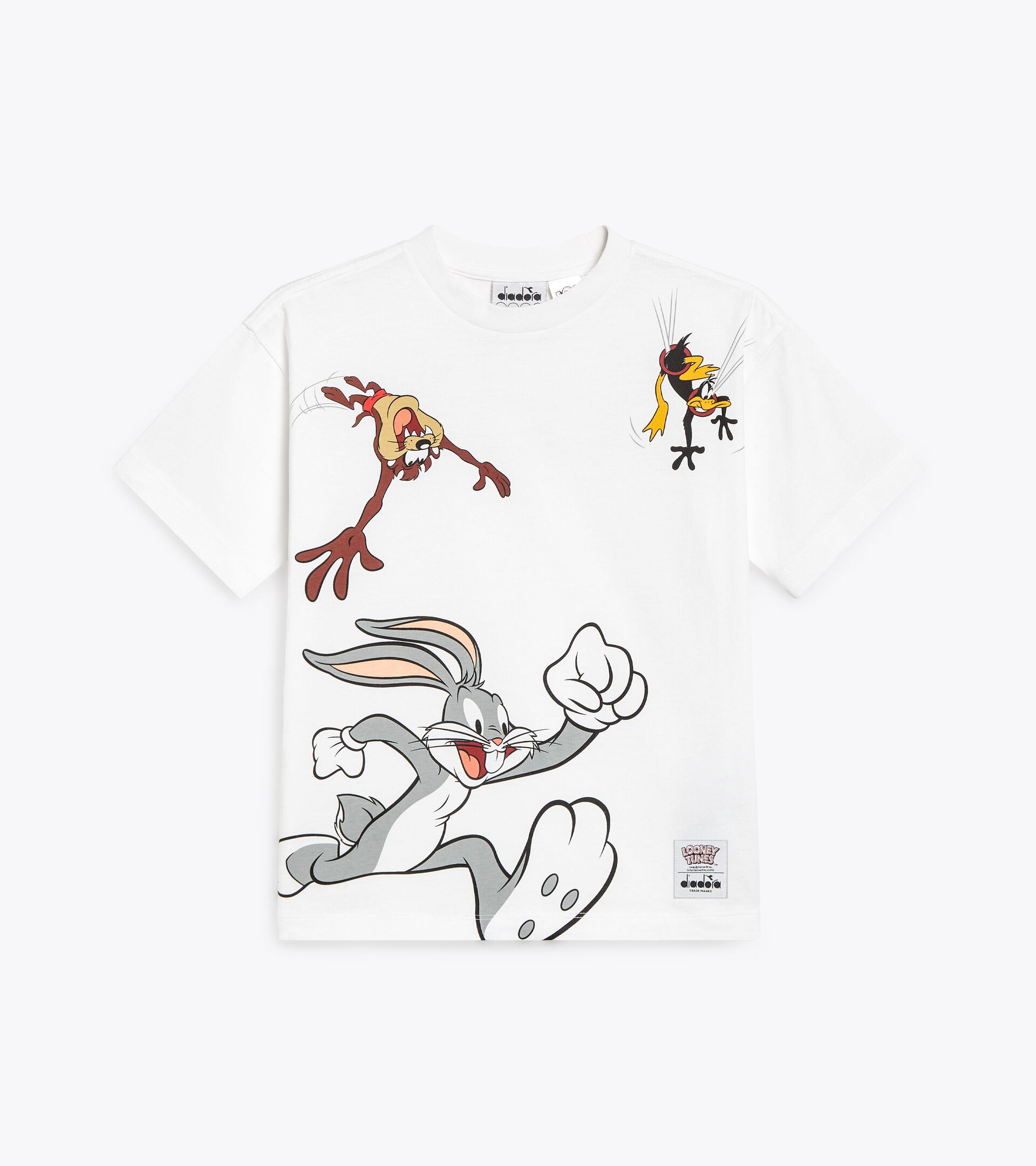 T-shirt à manches courtes Looney Tunes - Genre neutre - Garçon et fille JU.T-SHIRT SS TEAM LT BIANCO OTTICO/GRIGIO GHIACCIAI - Diadora