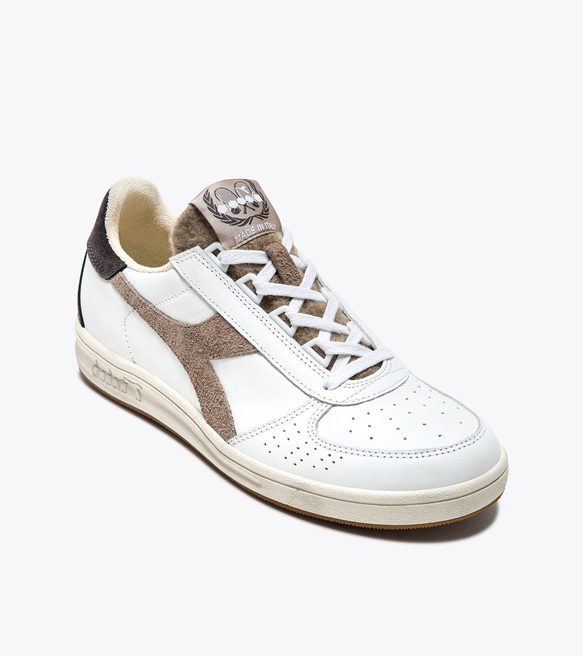 Sneaker Heritage aus Leder - Made in Italy - Genderneutral B.ELITE TORINO ITALIA MARSHMALLOW WEISS - Diadora