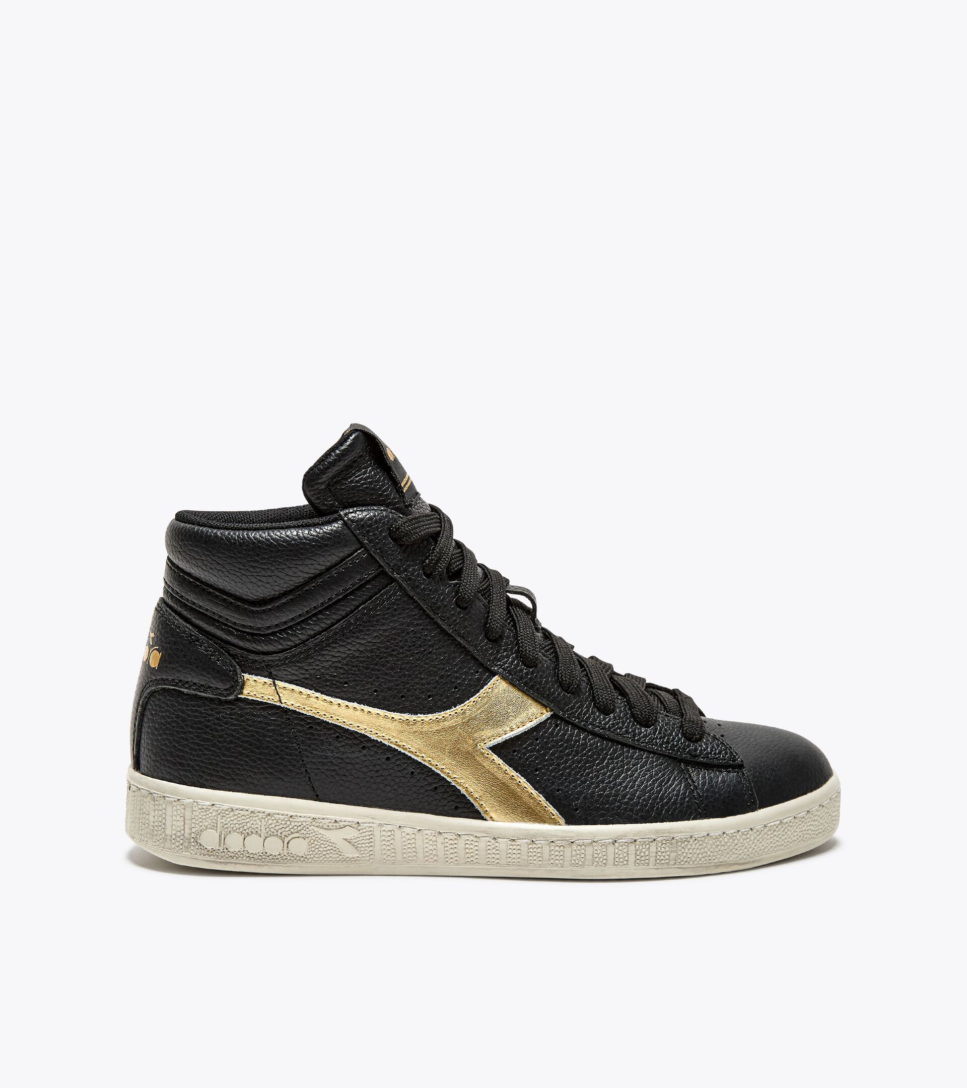 Sports shoes - Women GAME L HIGH WAXED METAL WN BLACK/GOLD - Diadora