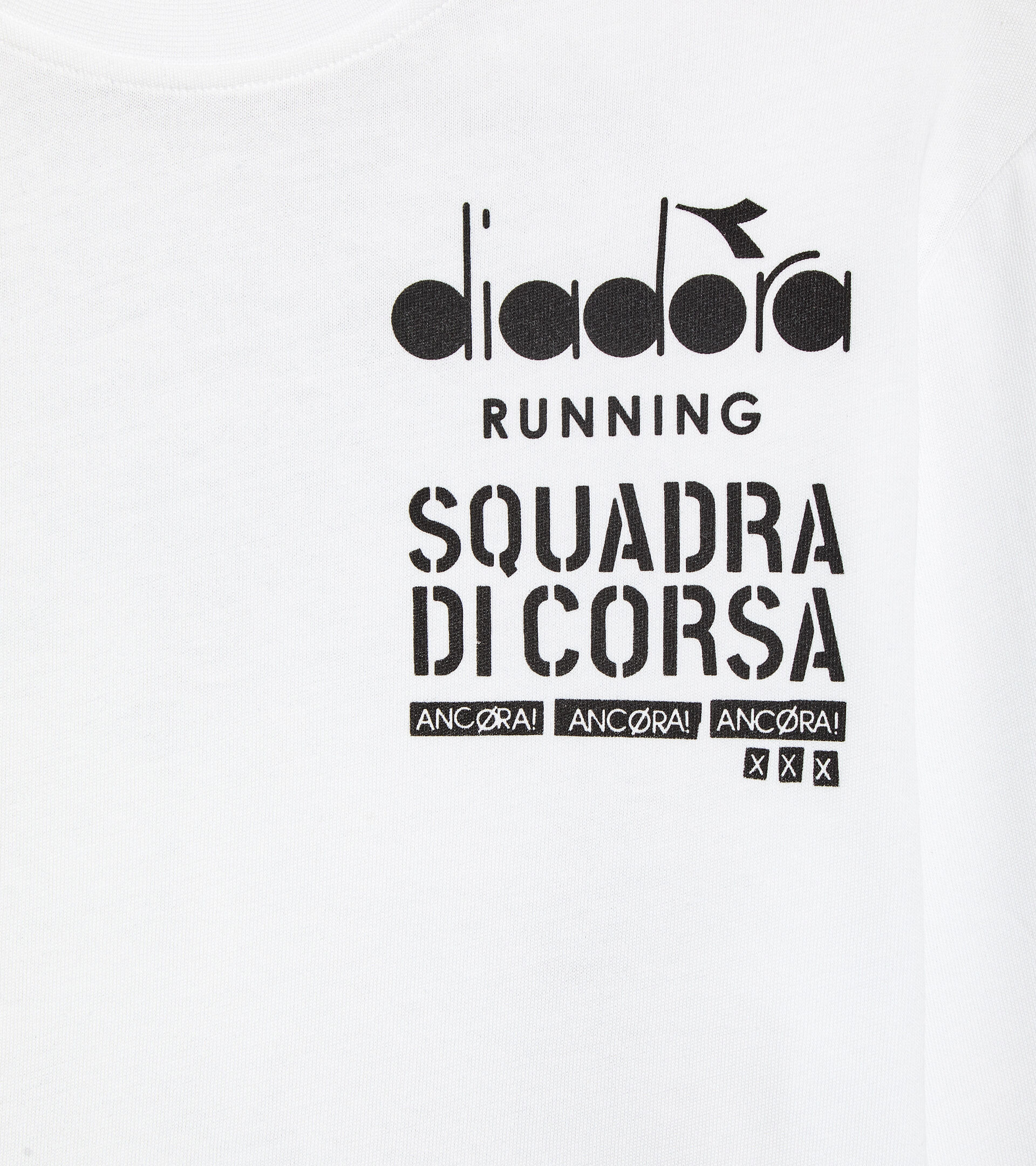 T-shirt a maniche lunghe Squadra di Corsa - Cotone riciclato - Gender Neutral T-SHIRT LS SQUADRA DI CORSA BIANCO OTTICO - Diadora