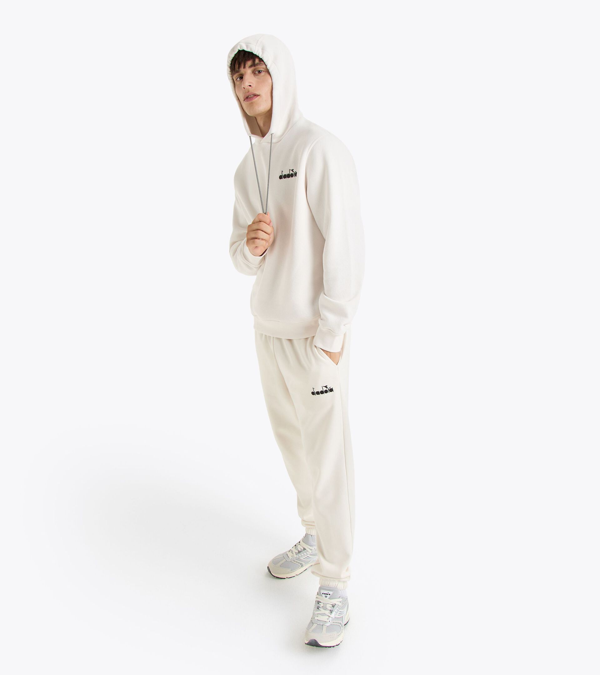 Sporty hoodie - Gender Neutral HOODIE ROUTE WHITE ALYSSUM - Diadora