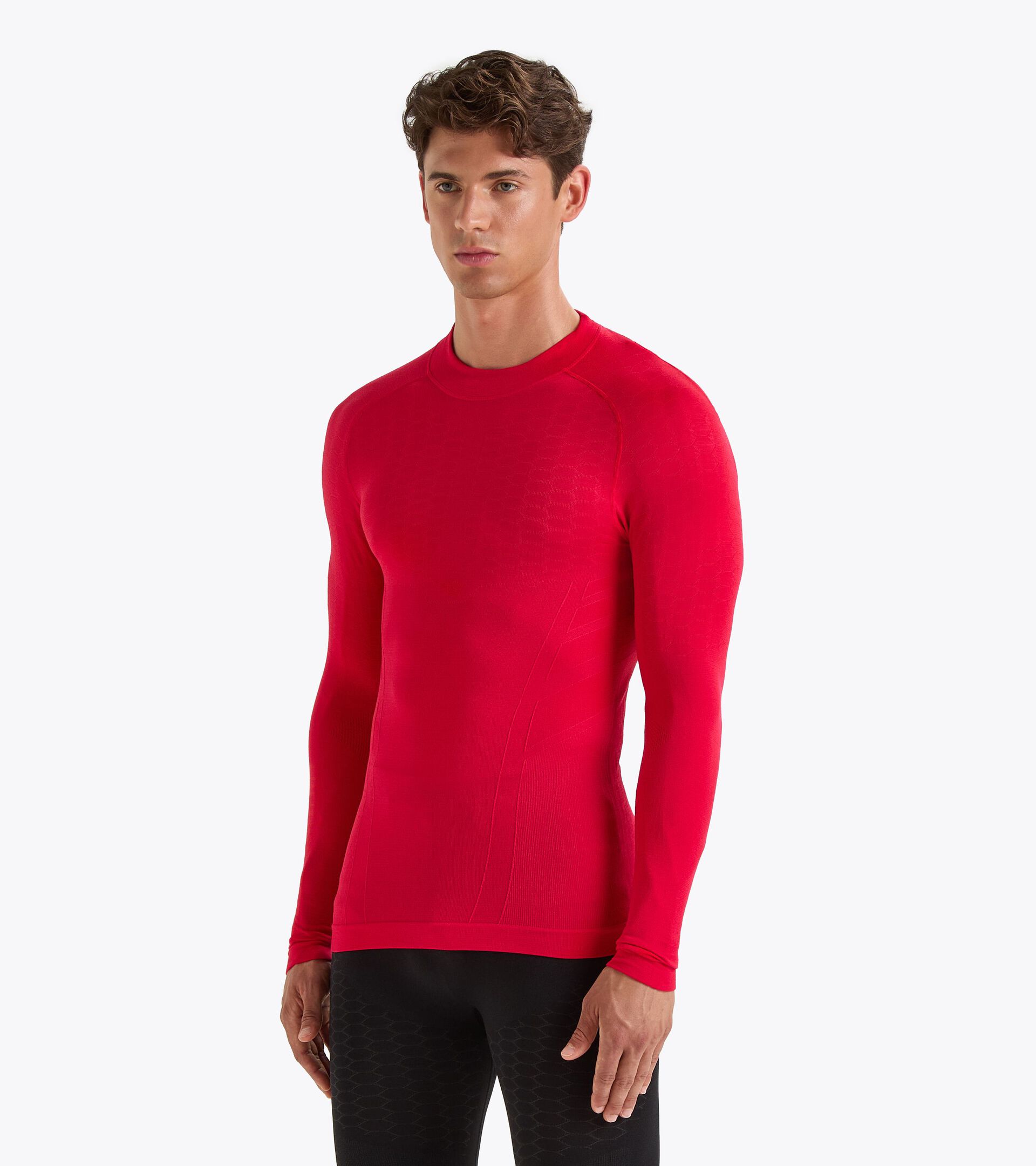 T-shirt da training a manica lunga - Uomo LS TURTLE NECK ACT ROSSO TOREADOR - Diadora