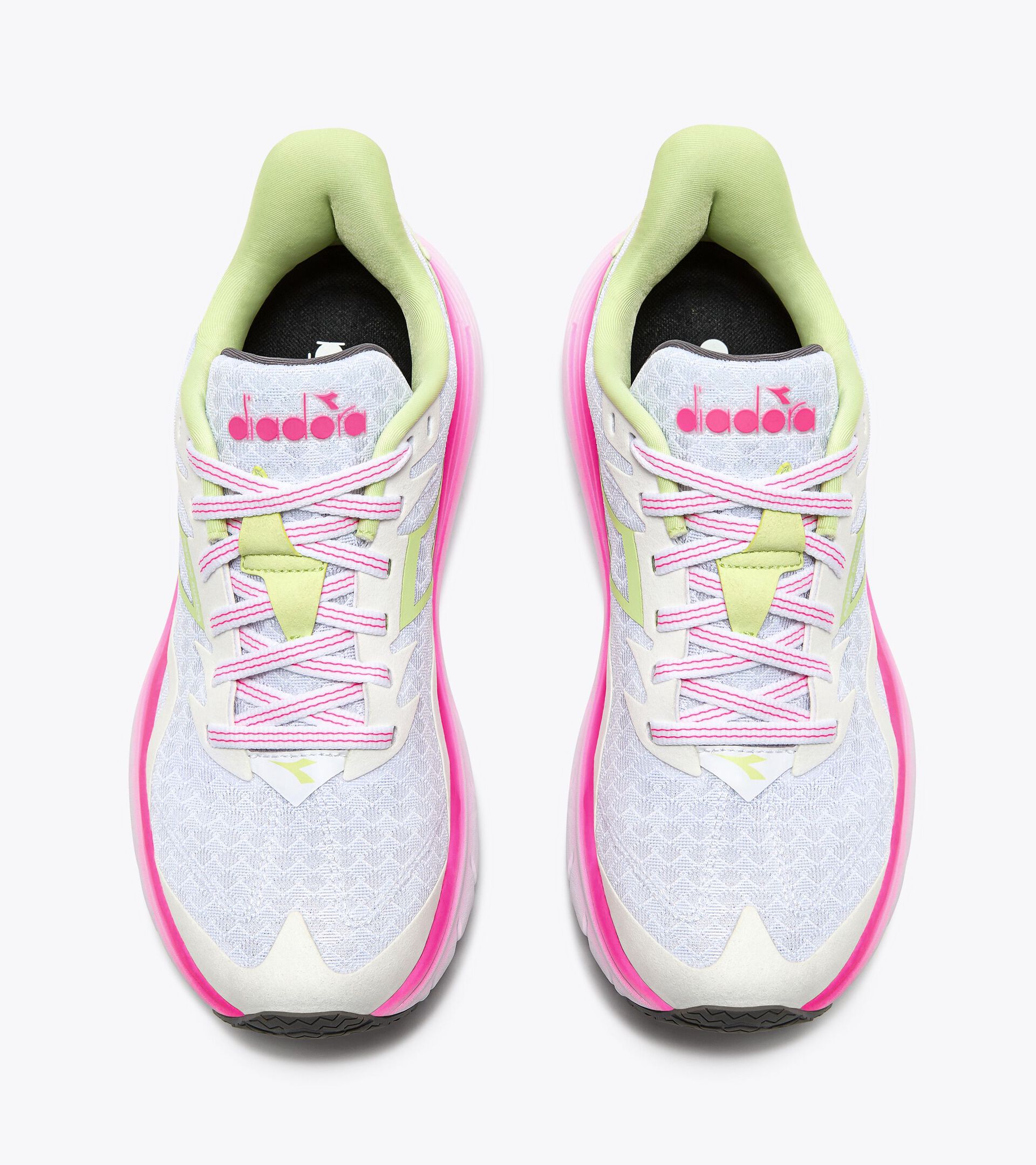 Chaussures de running - Femme EQUIPE NUCLEO W WHITE/PINK FLUO/SHADOW LIME - Diadora