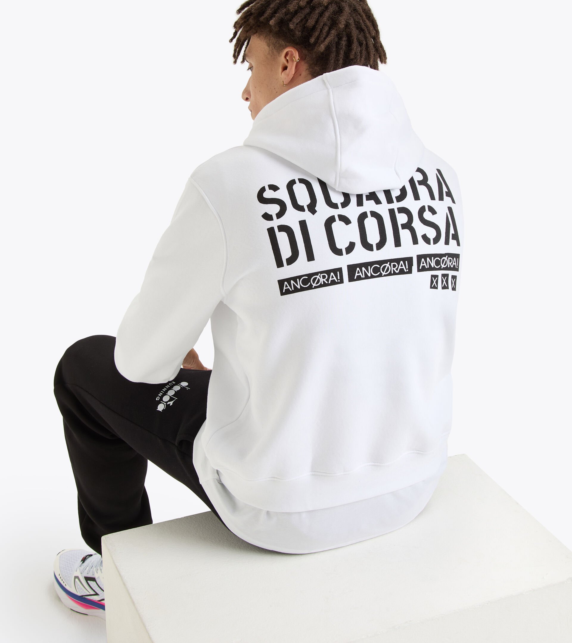 Felpa con cappuccio Squadra di Corsa - Gender Neutral HOODIE SQUADRA DI CORSA BIANCO OTTICO - Diadora