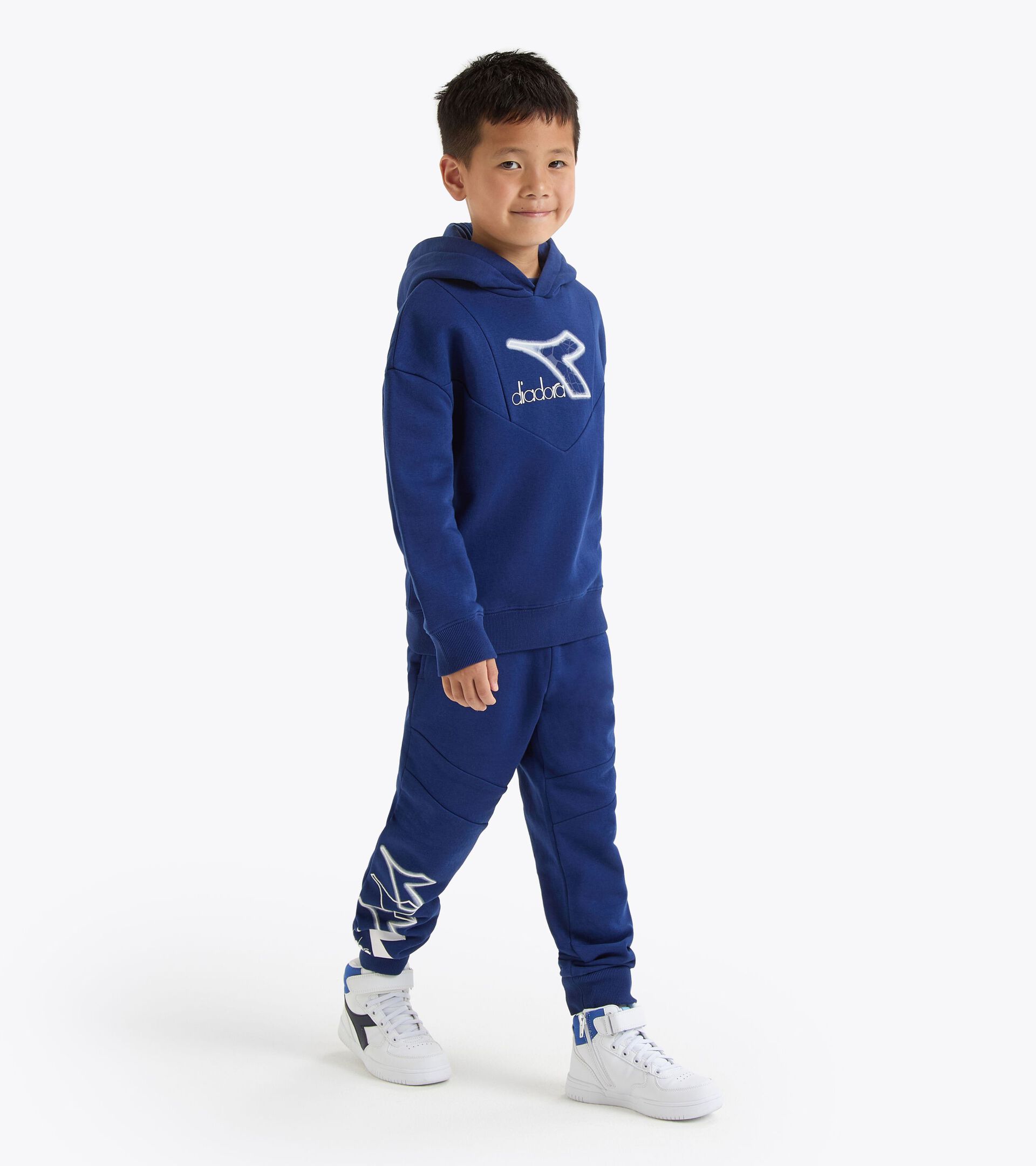 Sudadera con capucha - Corte cómodo - Niños/Adolescentes
 JB. HOODIE LOGO AZUL FINCA - Diadora