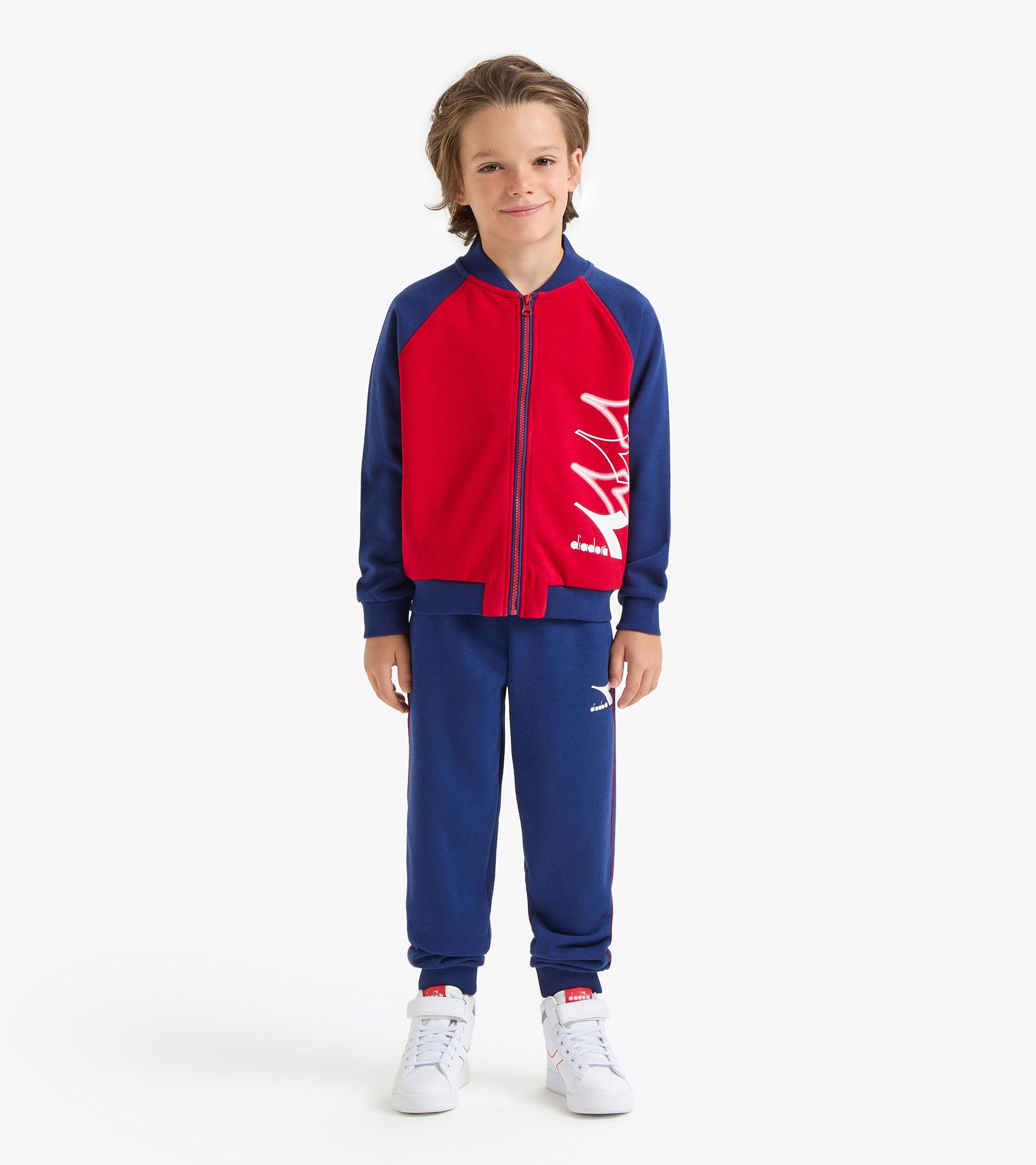 Abgestimmtes Trainingsanzug-Set - Jungen und Mädchen
 JU. TRACKSUIT FZ LOGO ROT SALSA - Diadora