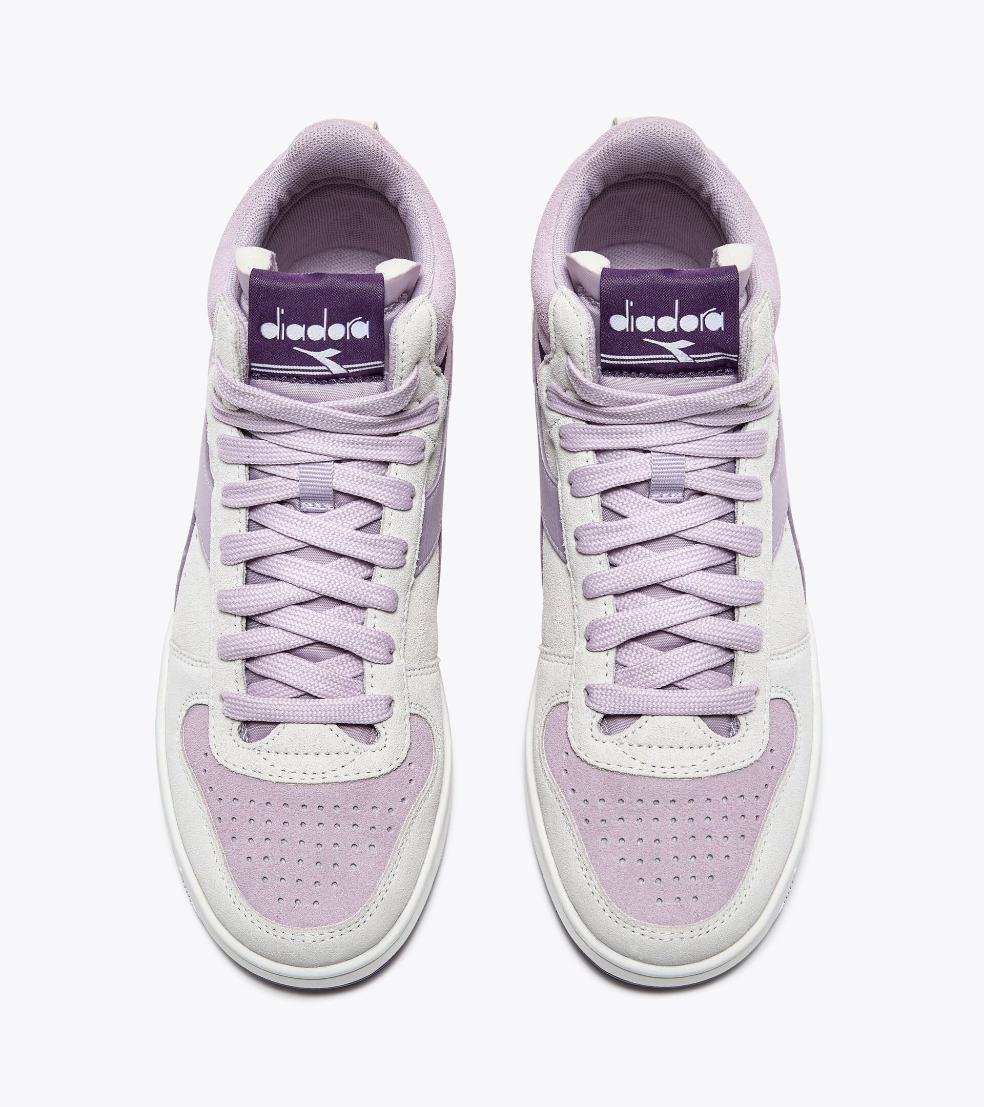 Chaussures de sportswear - Femme MAGIC BASKET DEMI SUEDE WN BLANC LAIT/PETALE ORCHIDEE - Diadora