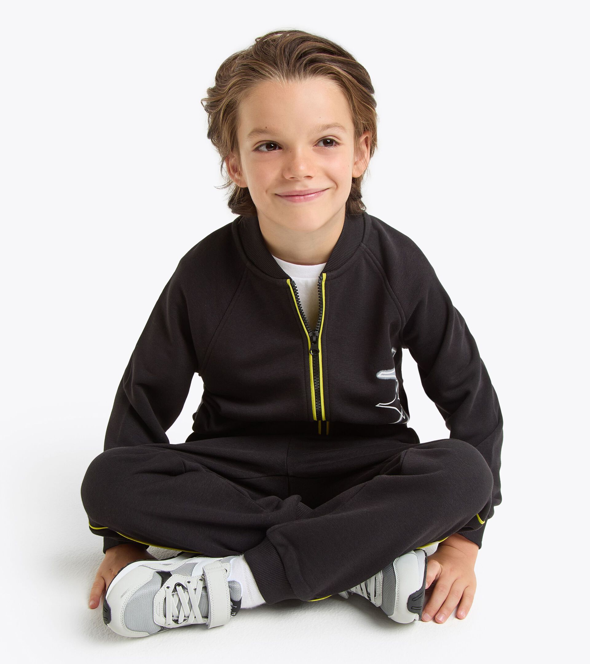 Abgestimmtes Trainingsanzug-Set - Jungen und Mädchen
 JU. TRACKSUIT FZ LOGO SCHWARZ - Diadora