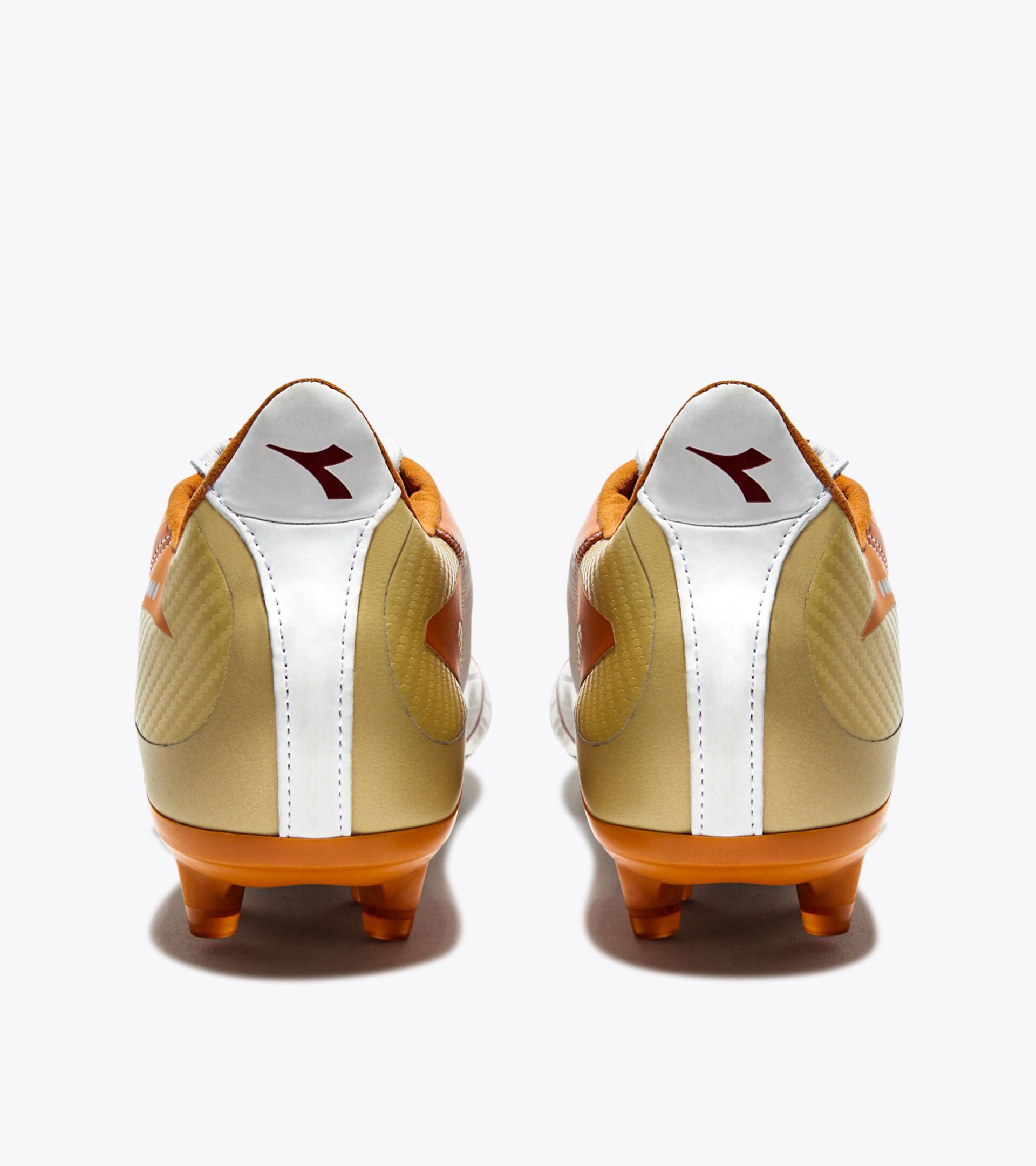 Chaussures de football en cuir pour terrains compacts - Made in Italy - Genre neutre MAXIMUS ELITE ITA T SLX WHITE/CHILI PEPPER/RUSSET ORANGE - Diadora