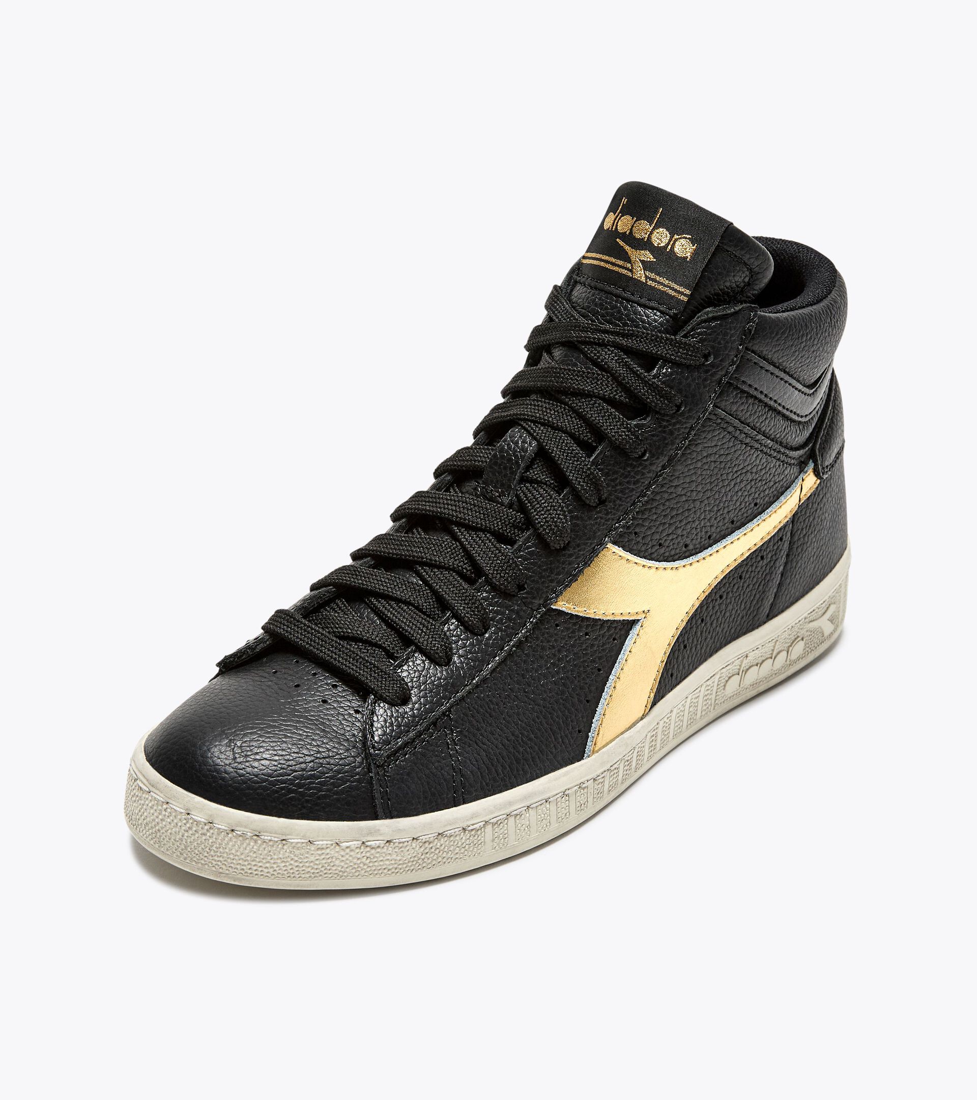 Sports shoes - Women GAME L HIGH WAXED METAL WN BLACK/GOLD - Diadora