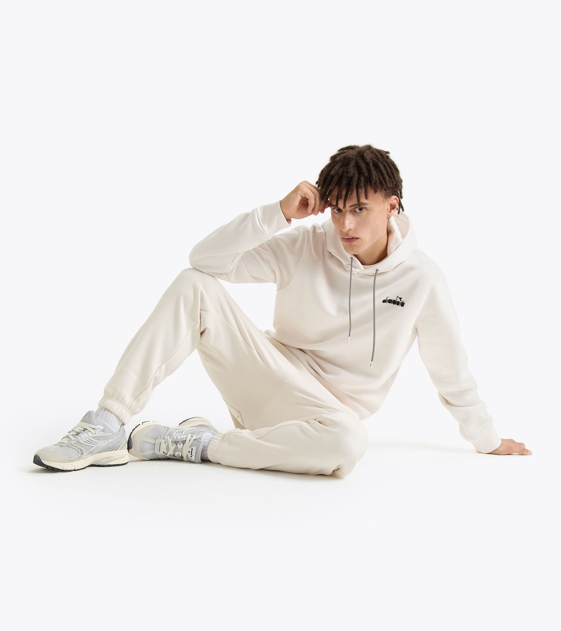 Sporty hoodie - Gender Neutral HOODIE ROUTE WHITE ALYSSUM - Diadora