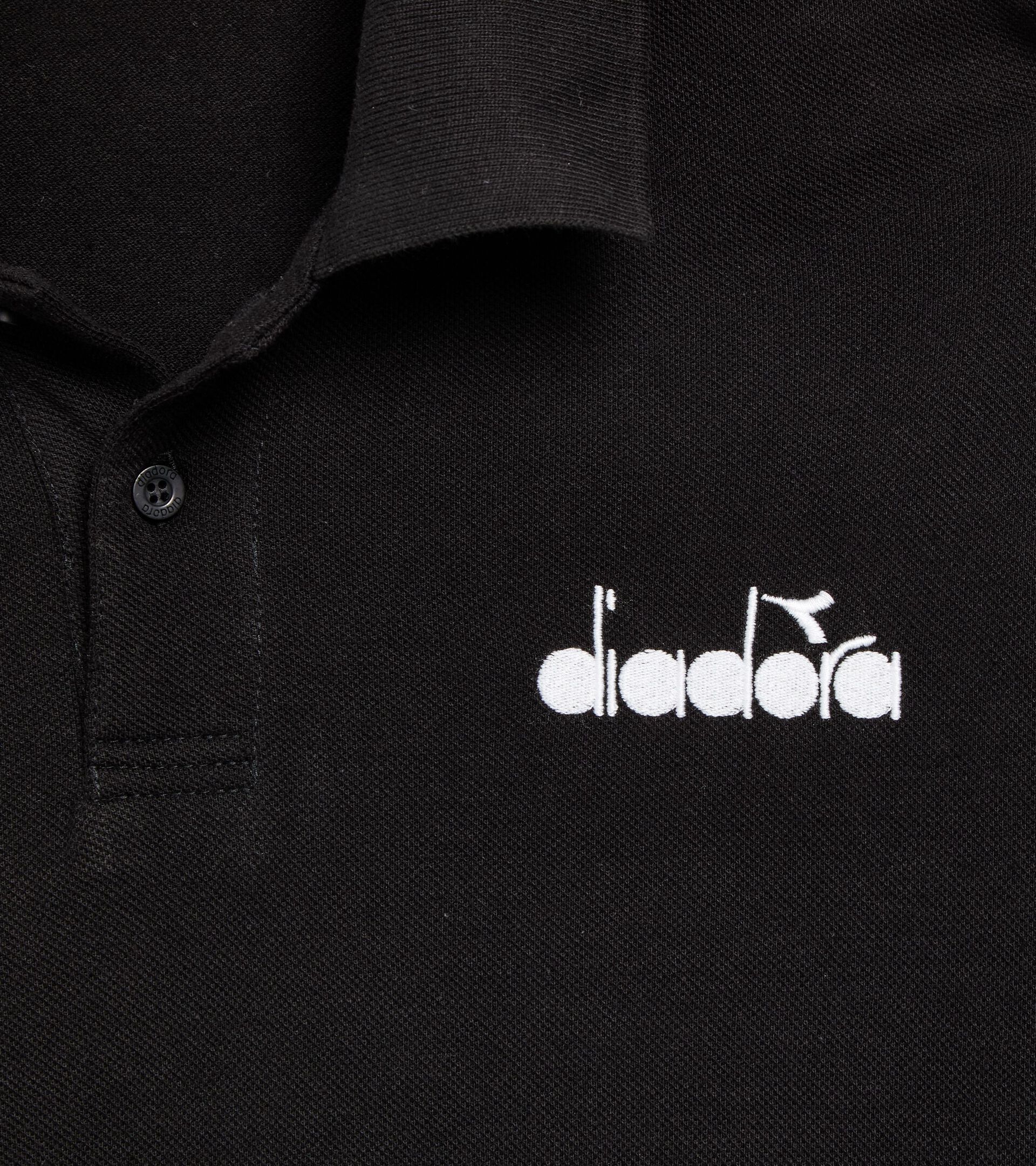 Polo en piqué de algodón - Hombre POLO SS LOGO NEGRO - Diadora