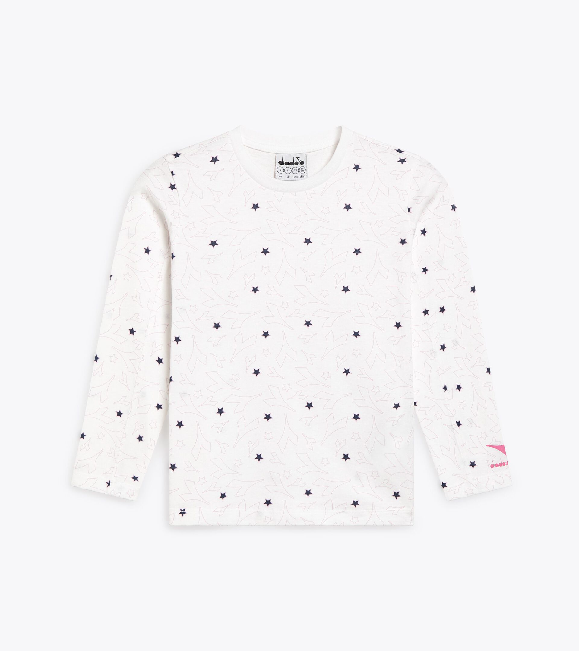 Long sleeved shirt - Girl  JG. T-SHIRT LS LOGO OPTICAL WHITE - Diadora