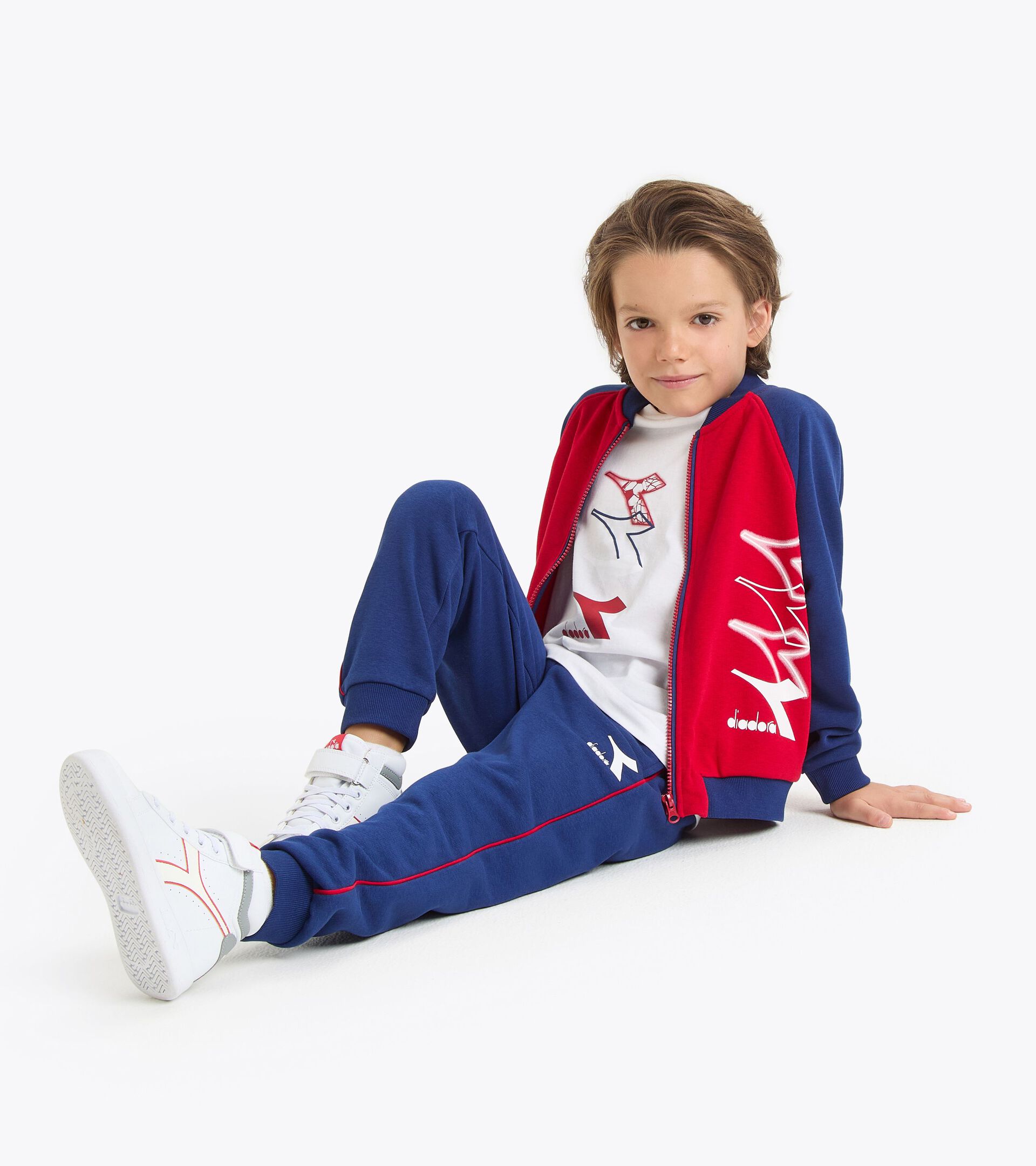 Abgestimmtes Trainingsanzug-Set - Jungen und Mädchen
 JU. TRACKSUIT FZ LOGO ROT SALSA - Diadora