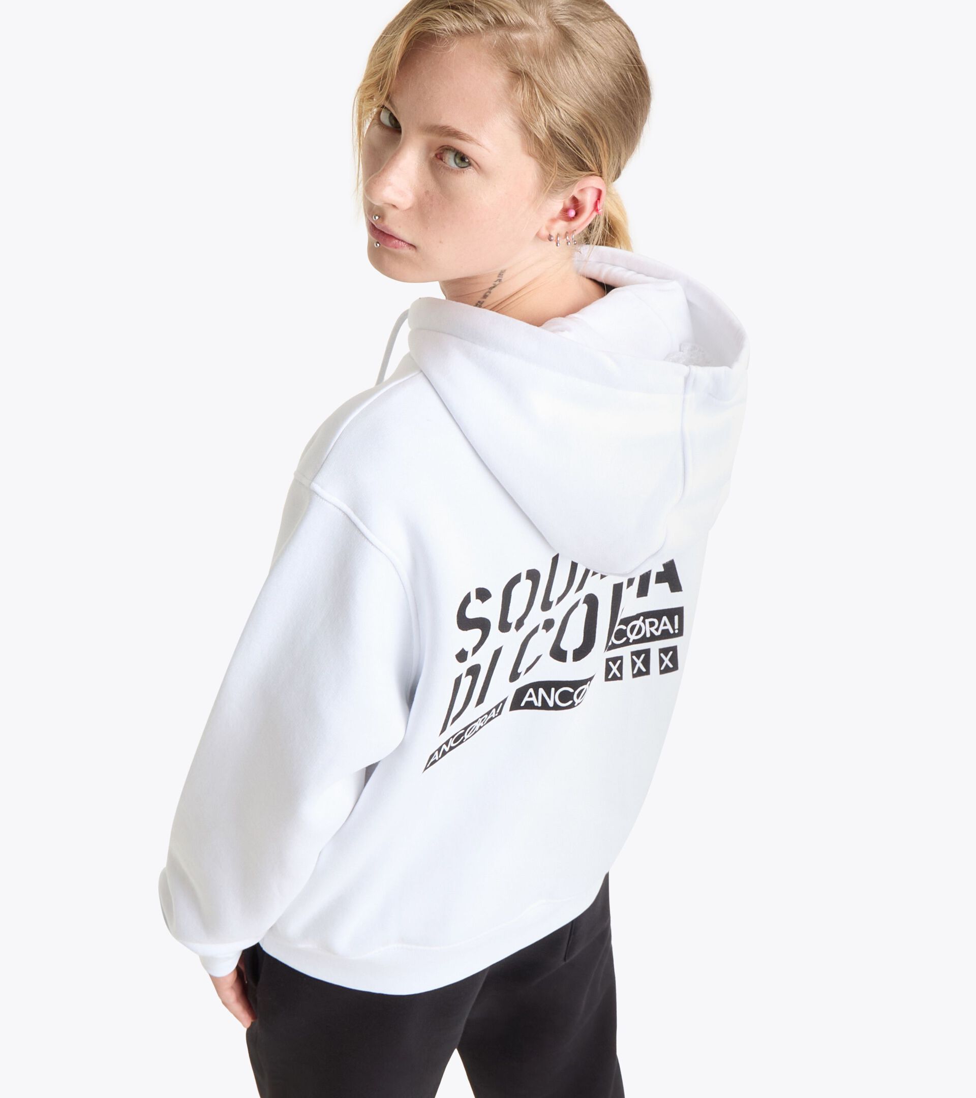 Sudadera con capucha Squadra di Corsa - Género neutro HOODIE SQUADRA DI CORSA BLANCO VIVO - Diadora