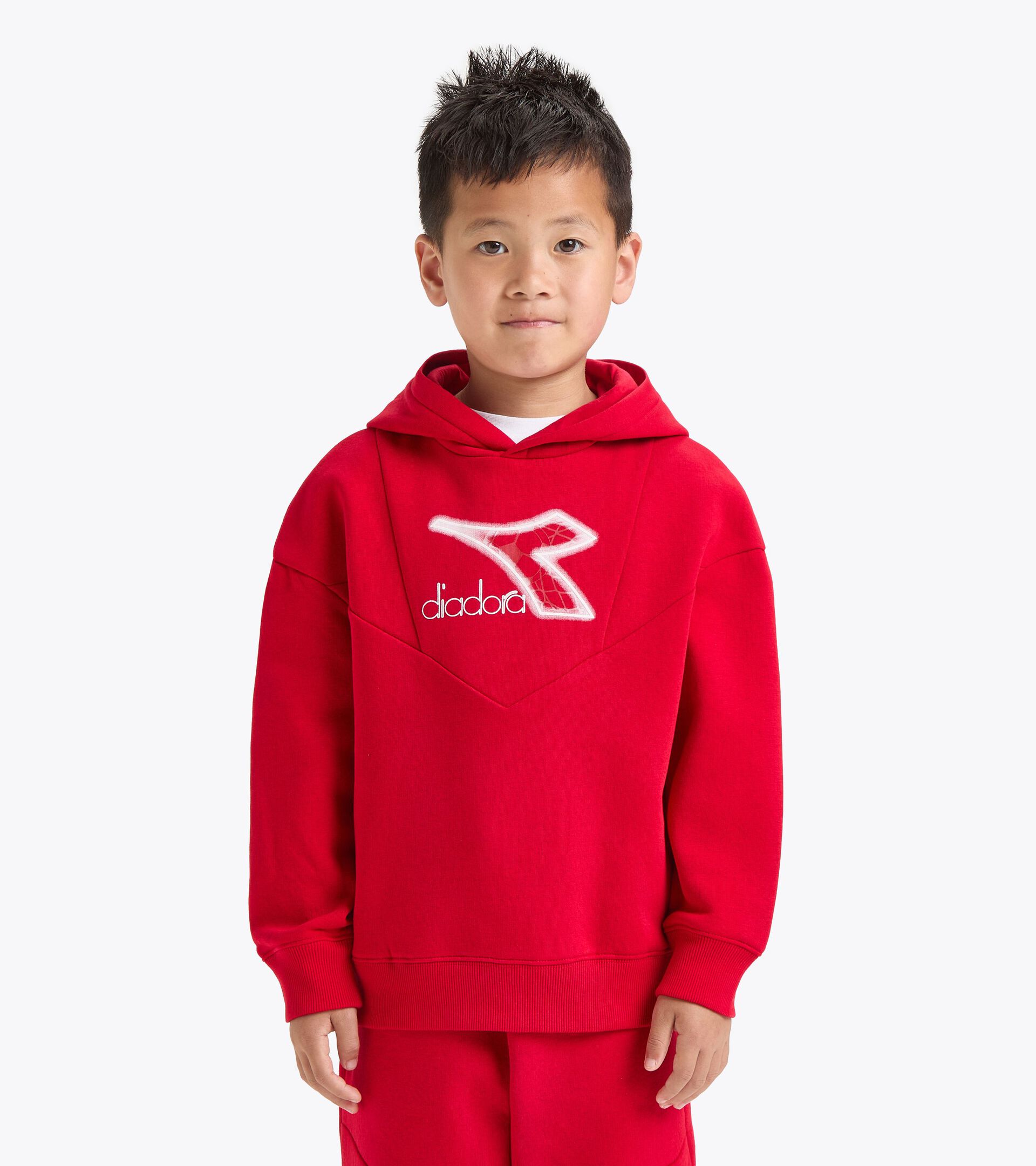 Sweatshirt mit Kapuze - Comfort Fit - Kinder
 JB. HOODIE LOGO ROT SALSA - Diadora