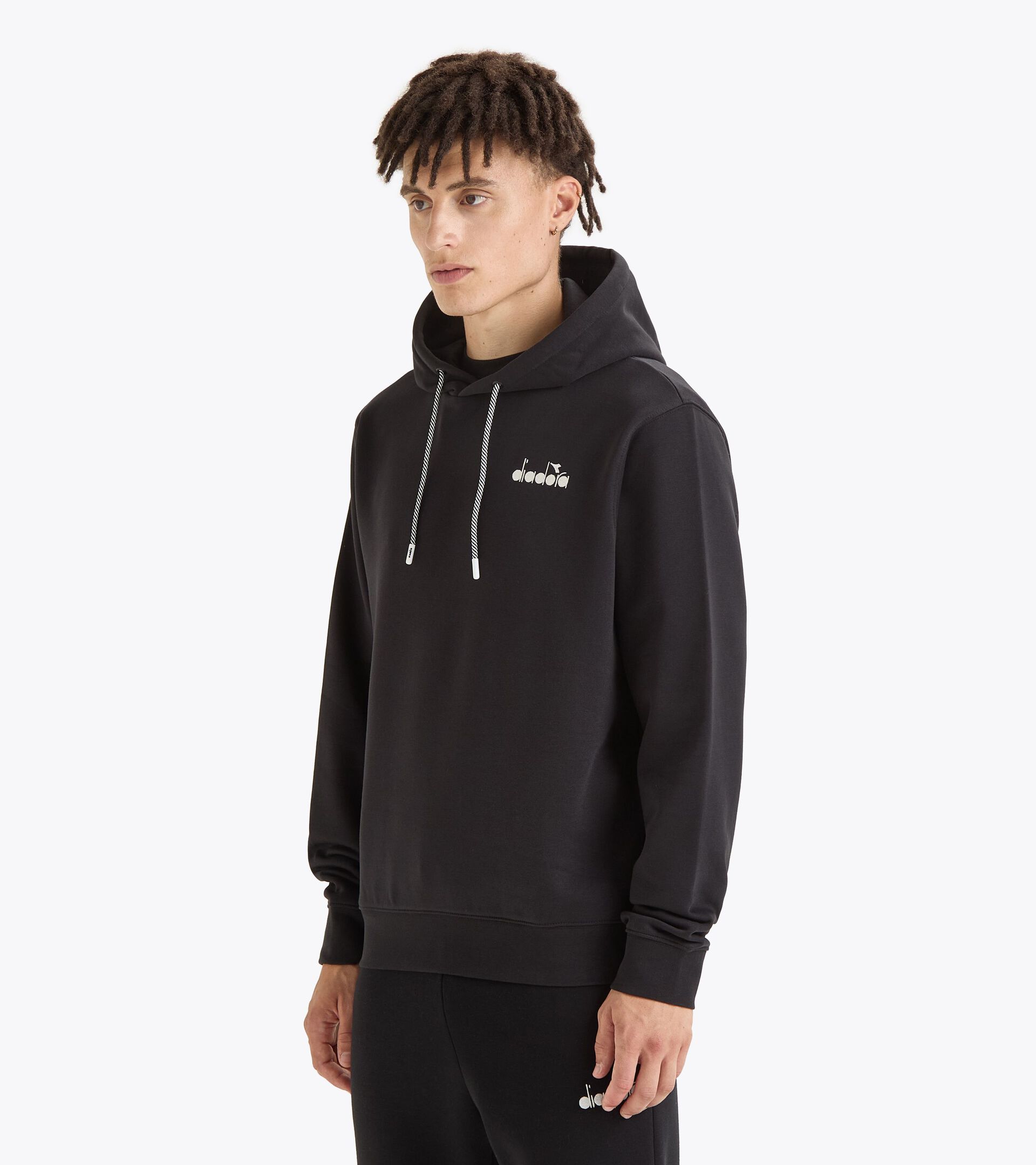 Sportliches Sweatshirt mit Kapuze - Genderneutral HOODIE ROUTE SCHWARZ - Diadora