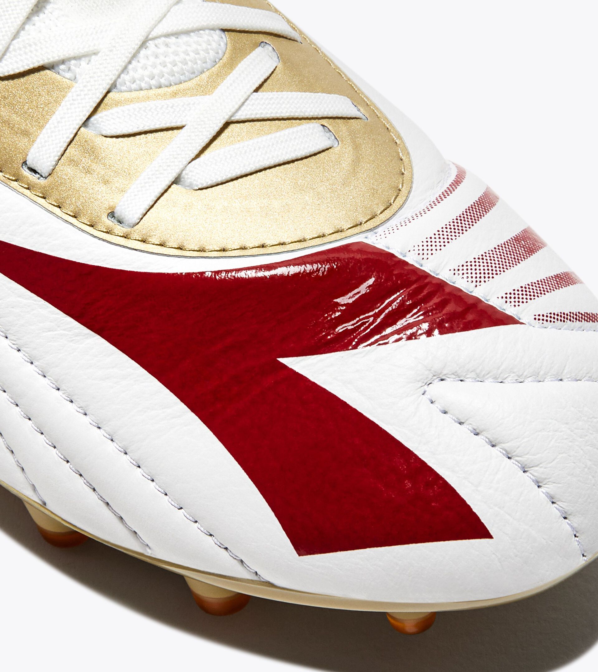 Leather calcio boots for firm grounds - Gender Neutral MAXIMUS ELITE SLX WHITE/CHILI PEPPER/RUSSET ORANGE - Diadora