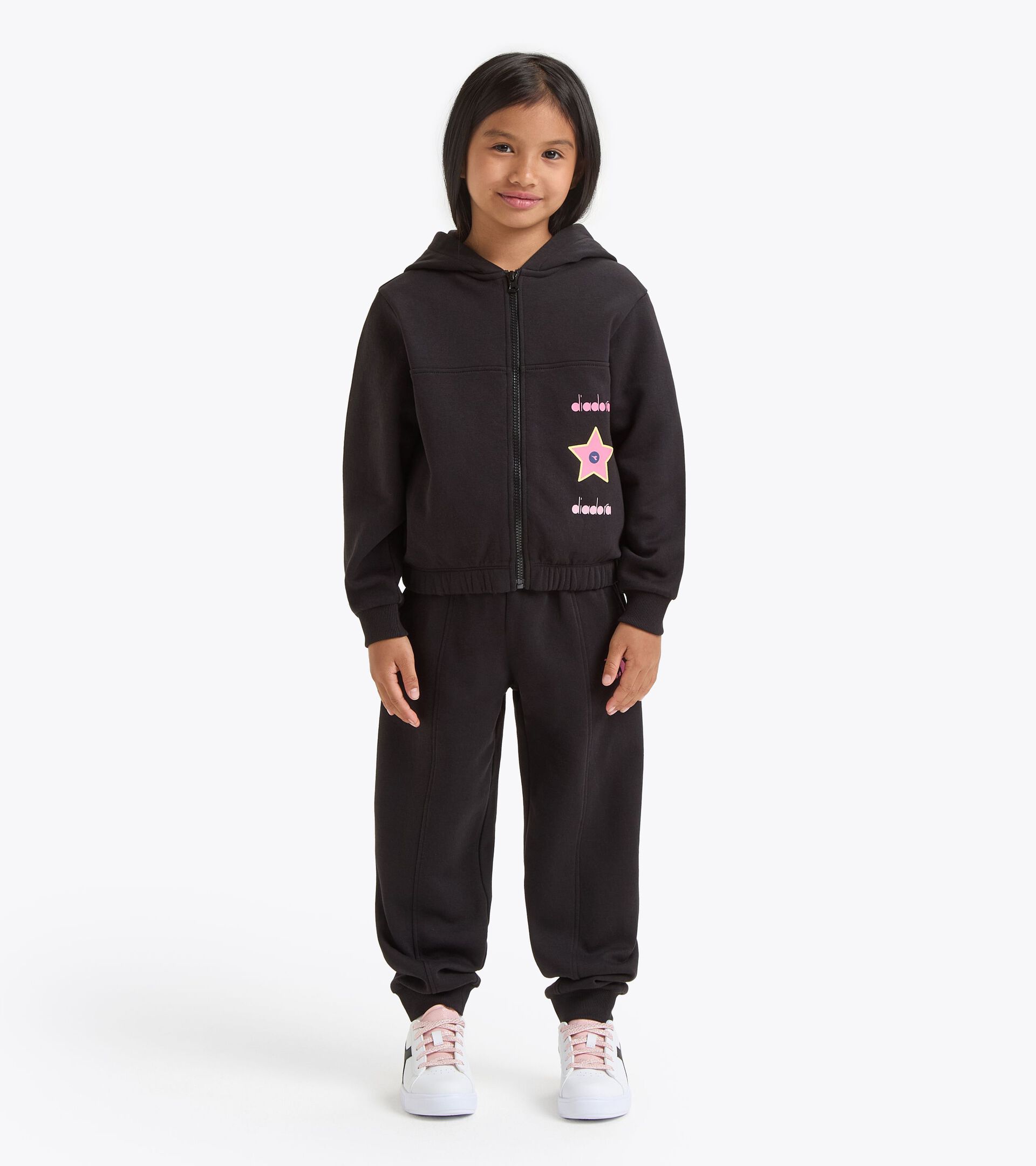 Abgestimmtes Trainingsanzug-Set - Mädchen
 JG. TRACKSUIT HD FZ LOGO SCHWARZ - Diadora