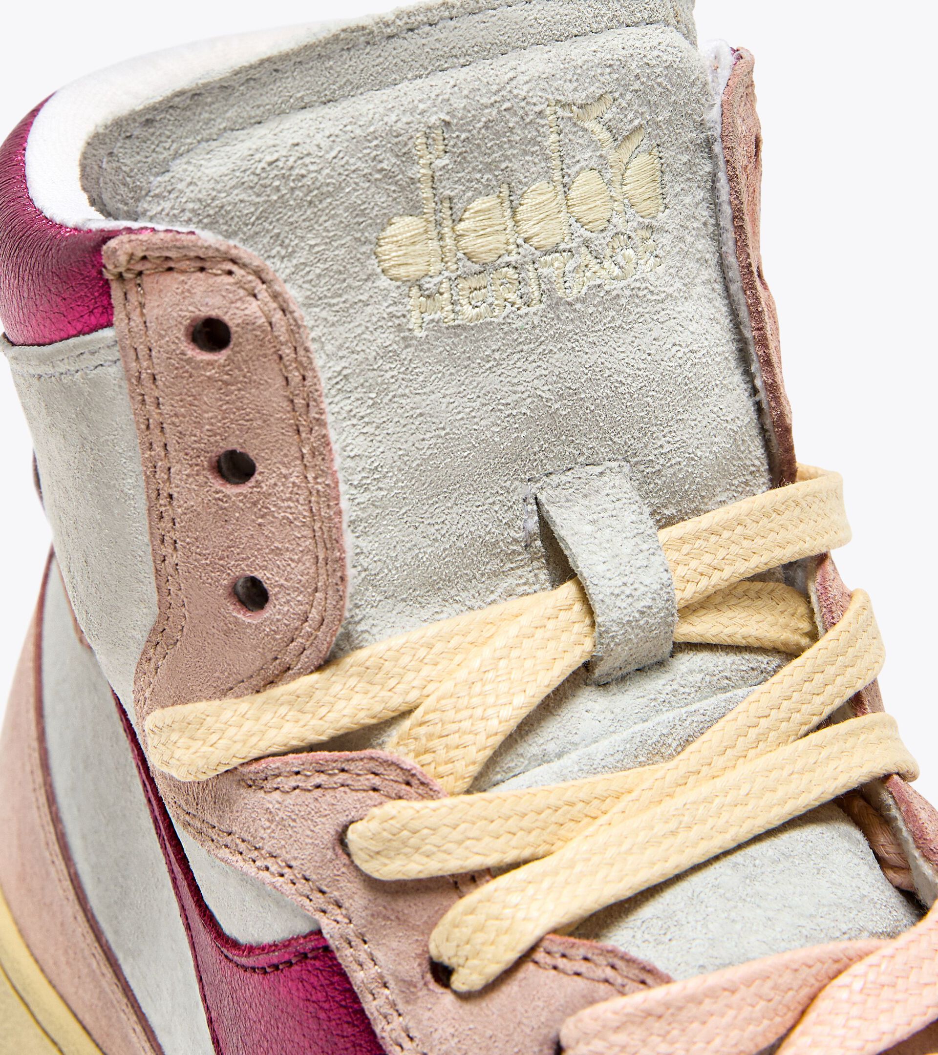 Chaussures Heritage - Femme MI BASKET METAL PIGSKIN USED WN ROSE CORNOUILLE CLAIR - Diadora