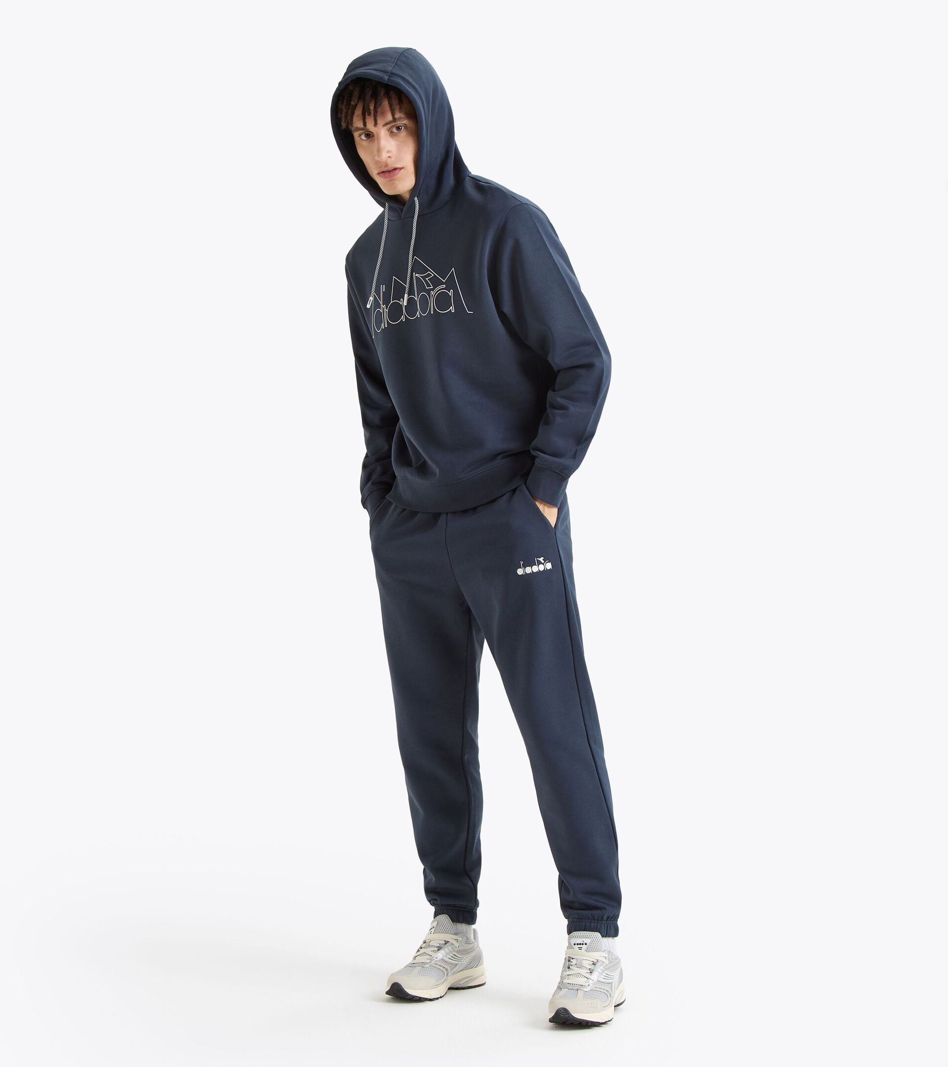 Sweat-shirt de sport à capuche - Genre neutre HOODIE ROUTE BLEU NUITS - Diadora