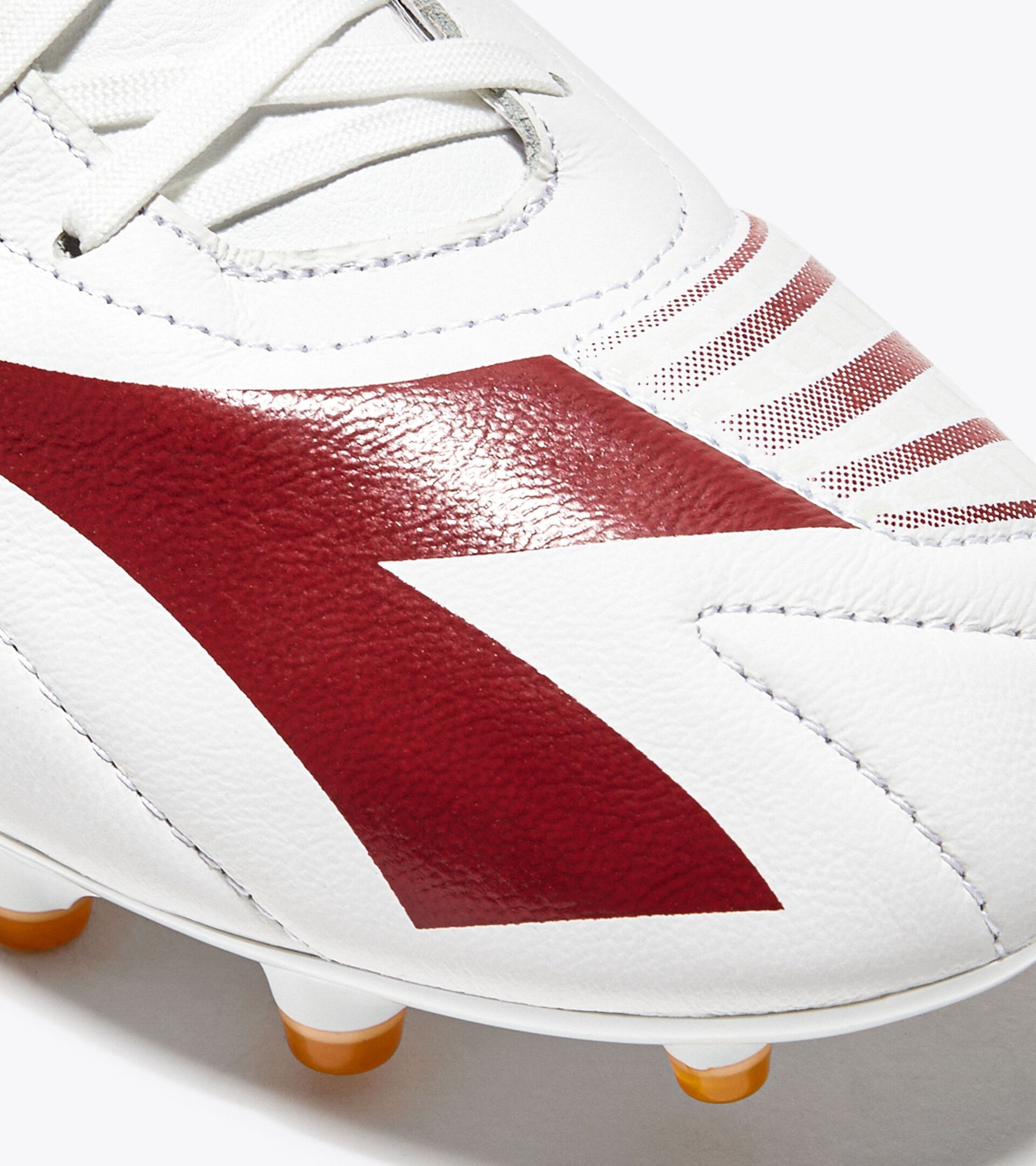 Leather calcio boots for firm grounds - Men’s MAXIMUS ELITE LT SLP12 WHITE/CHILI PEPPER/RUSSET ORANGE - Diadora