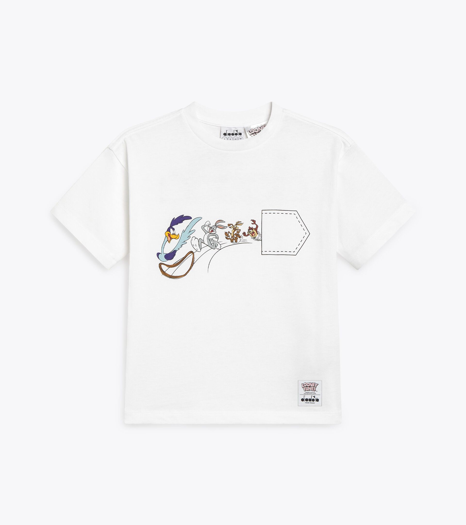 T-Shirt mit kurzem Arm Looney Tunes - Genderneutral - Mädchen und Jungen JU.T-SHIRT SS TEAM LT STRAHLEND WEISSE - Diadora