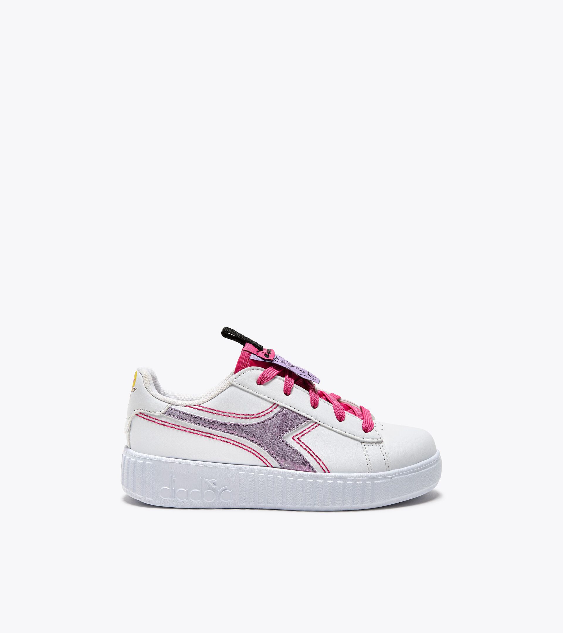 Sports sneakers - Girls - 4 to 8 years old GAME STEP P PS LOLA LABEL LT WHITE/VIOLET IRIS - Diadora