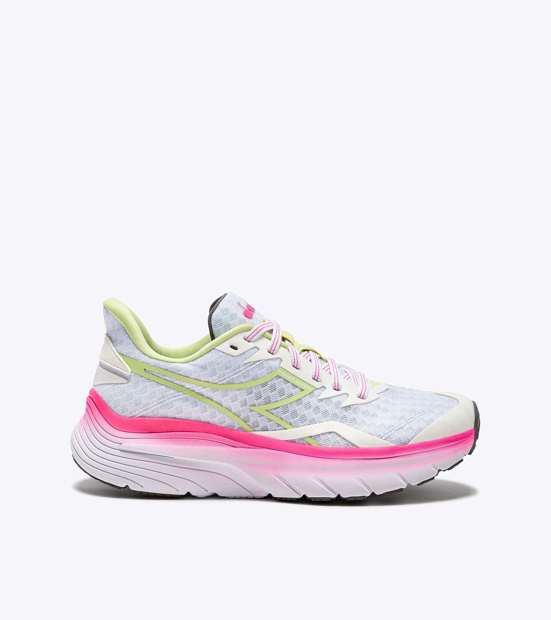 Scarpa da running - Donna EQUIPE NUCLEO W WHITE/PINK FLUO/SHADOW LIME - Diadora