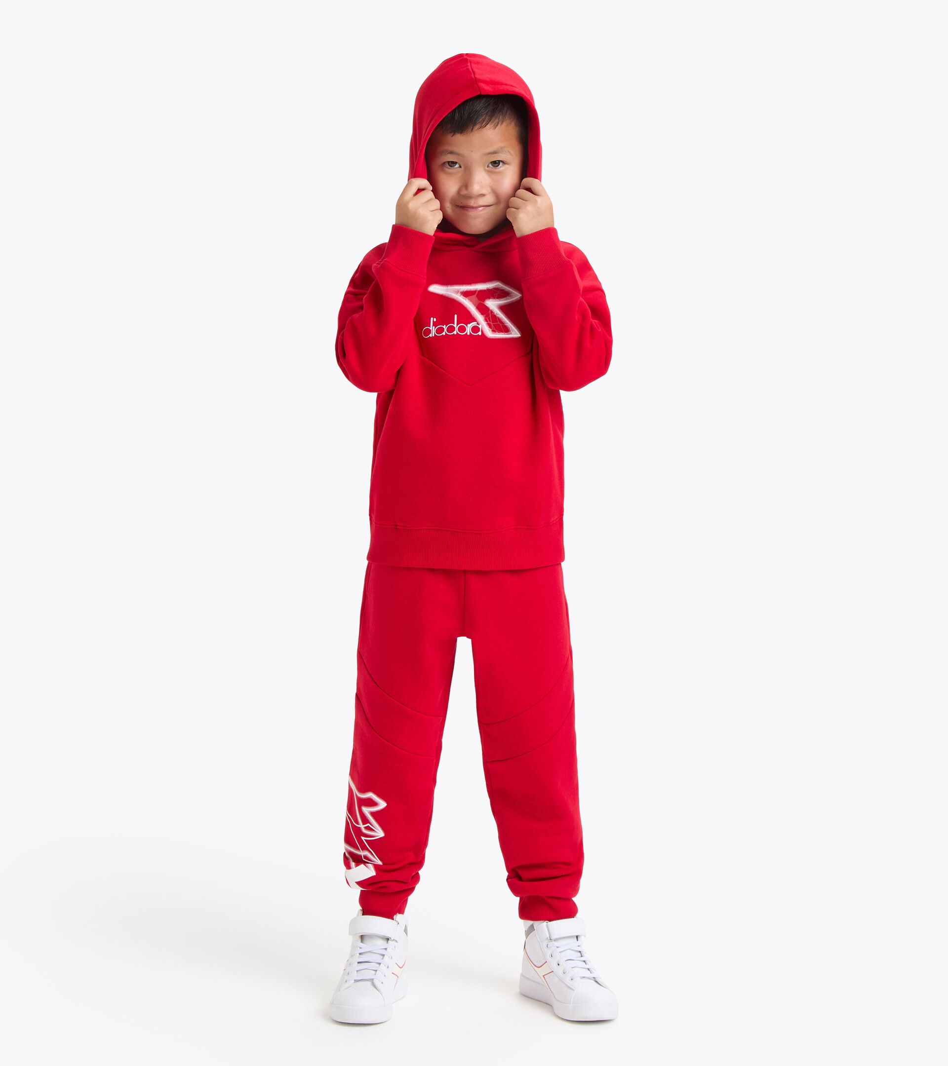 Sweatshirt mit Kapuze - Comfort Fit - Kinder
 JB. HOODIE LOGO ROT SALSA - Diadora