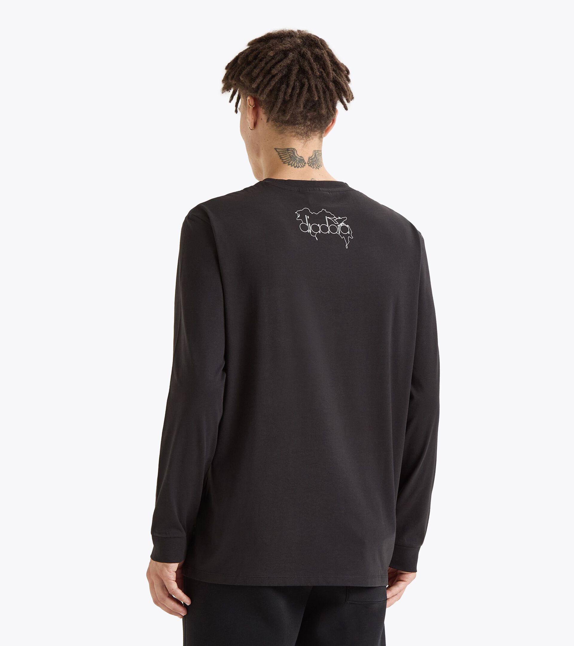 Sporty long-sleeved t-shirt - Gender Neutral T-SHIRT LS ROUTE BLACK - Diadora