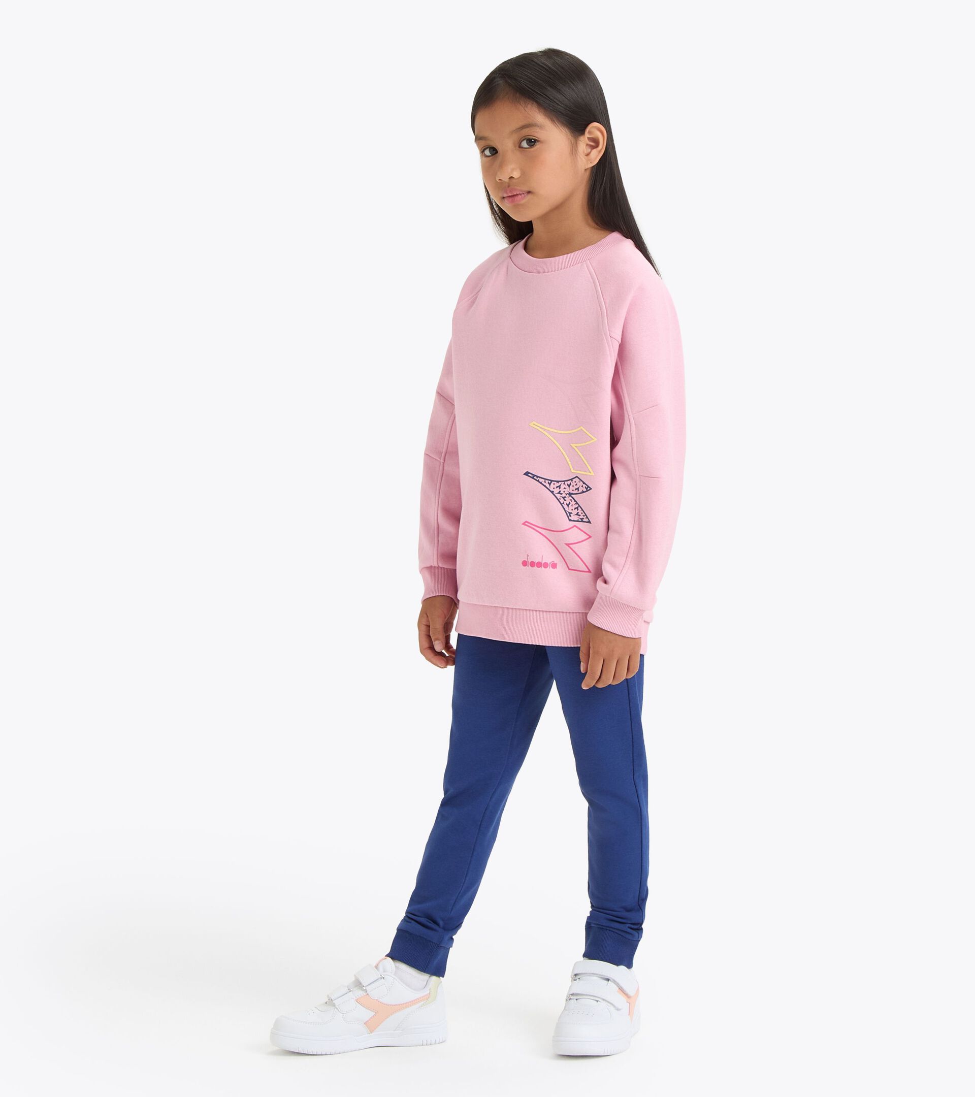 Coordinated tracksuit - Girls 
 JG. TRACKSUIT LOGO CAMEO PINK - Diadora