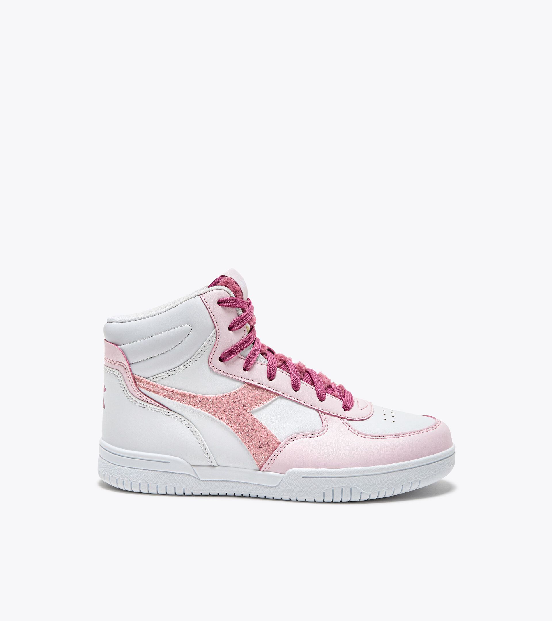 Chaussures de sport - Ado fille - 8-16 ans RAPTOR MID GIRL FLUFFY GS WHITE/RED VIOLET - Diadora