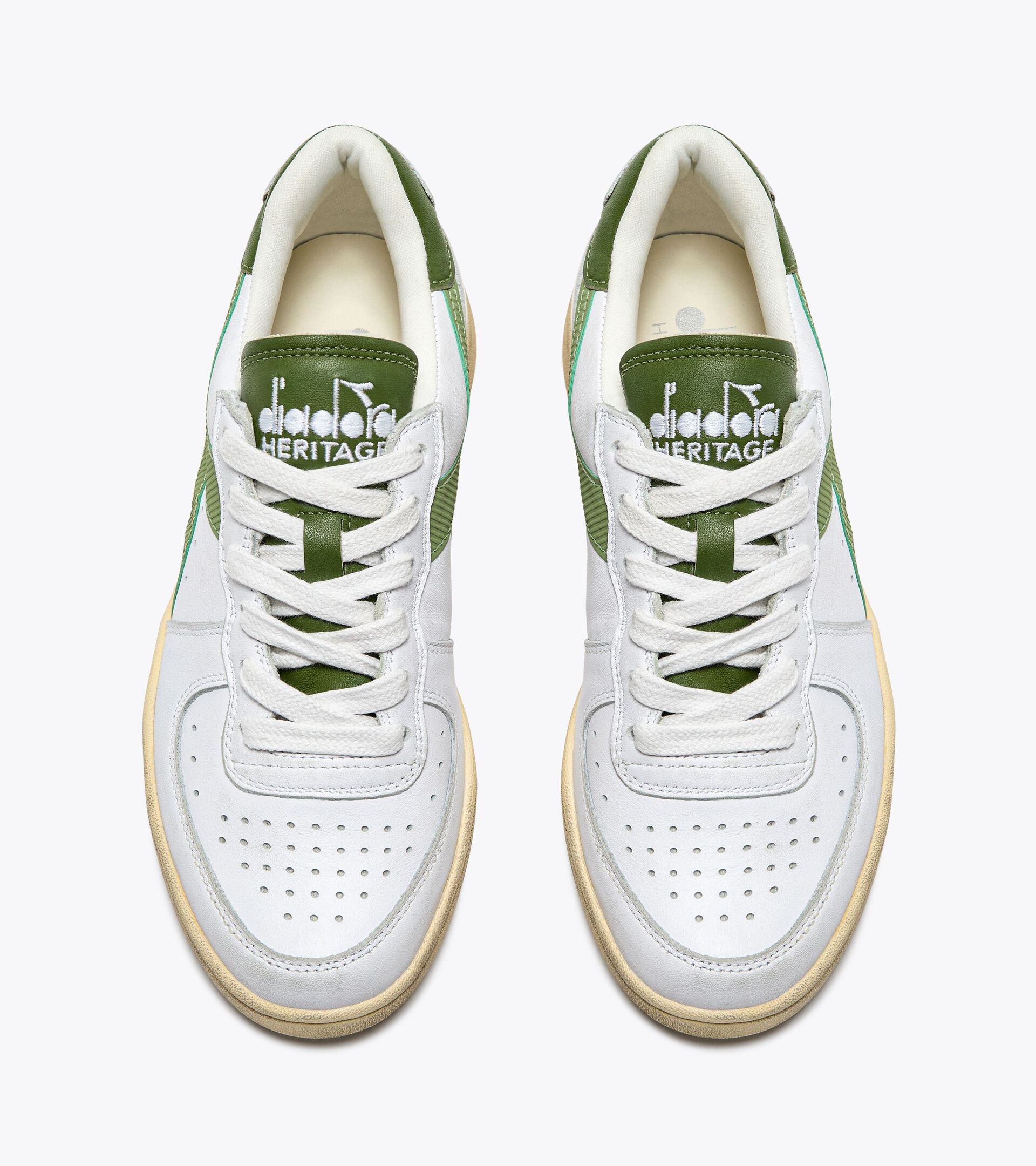 Heritage leather sneaker - Women’s MI BASKET LOW USED WHITE/PESTO - Diadora