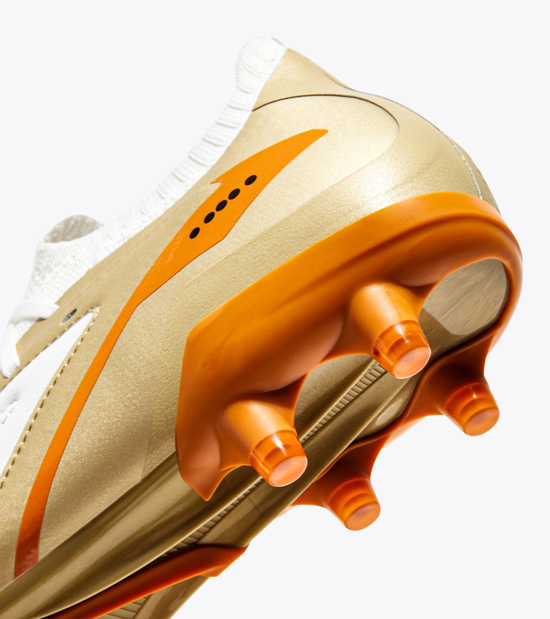 Leather calcio boots for firm grounds - Gender Neutral MAXIMUS ELITE SLX WHITE/CHILI PEPPER/RUSSET ORANGE - Diadora