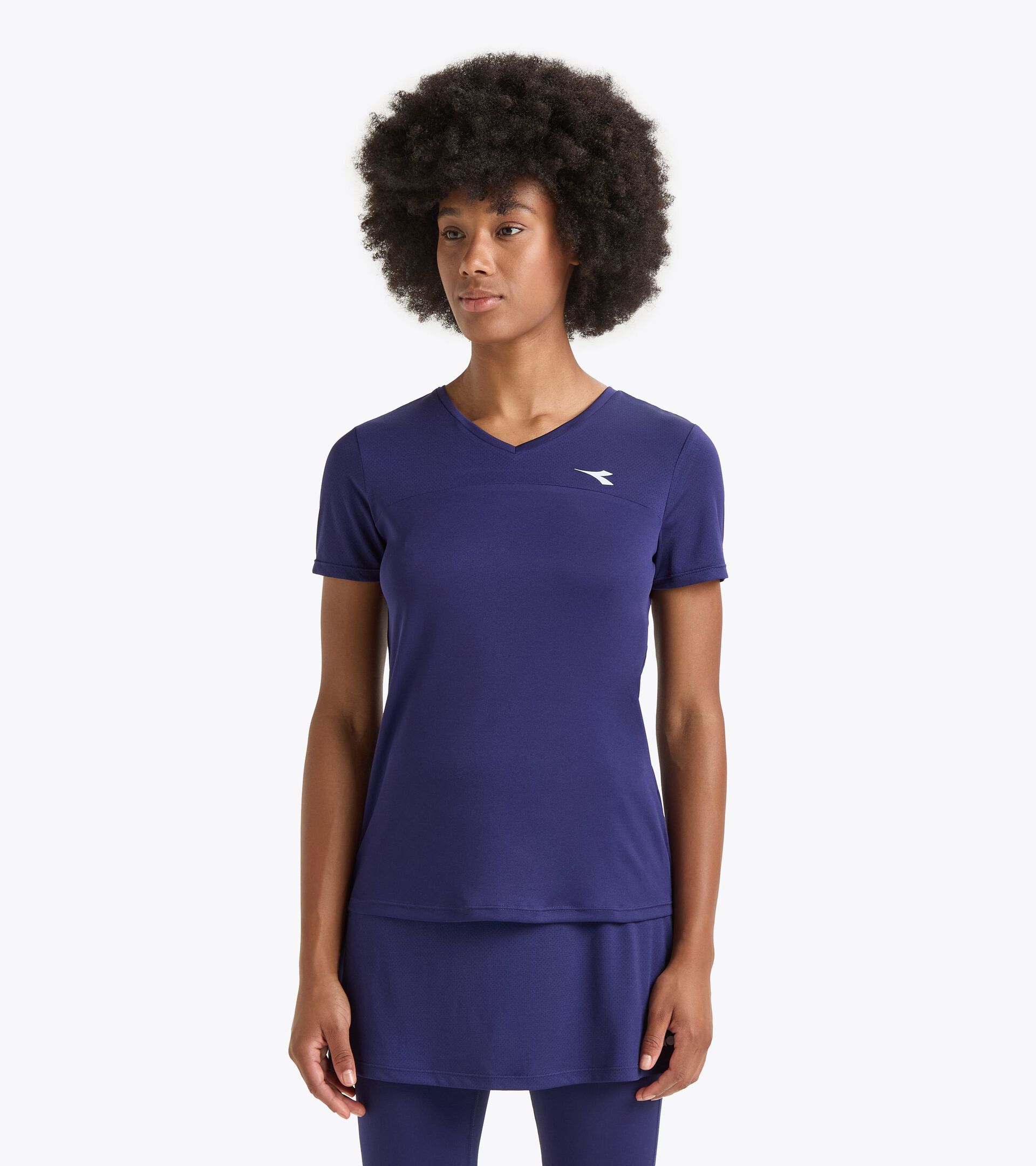 Tennis-T-Shirt - Damen L. SS T-SHIRT TENNIS SUEDLICH AURA BLAU - Diadora